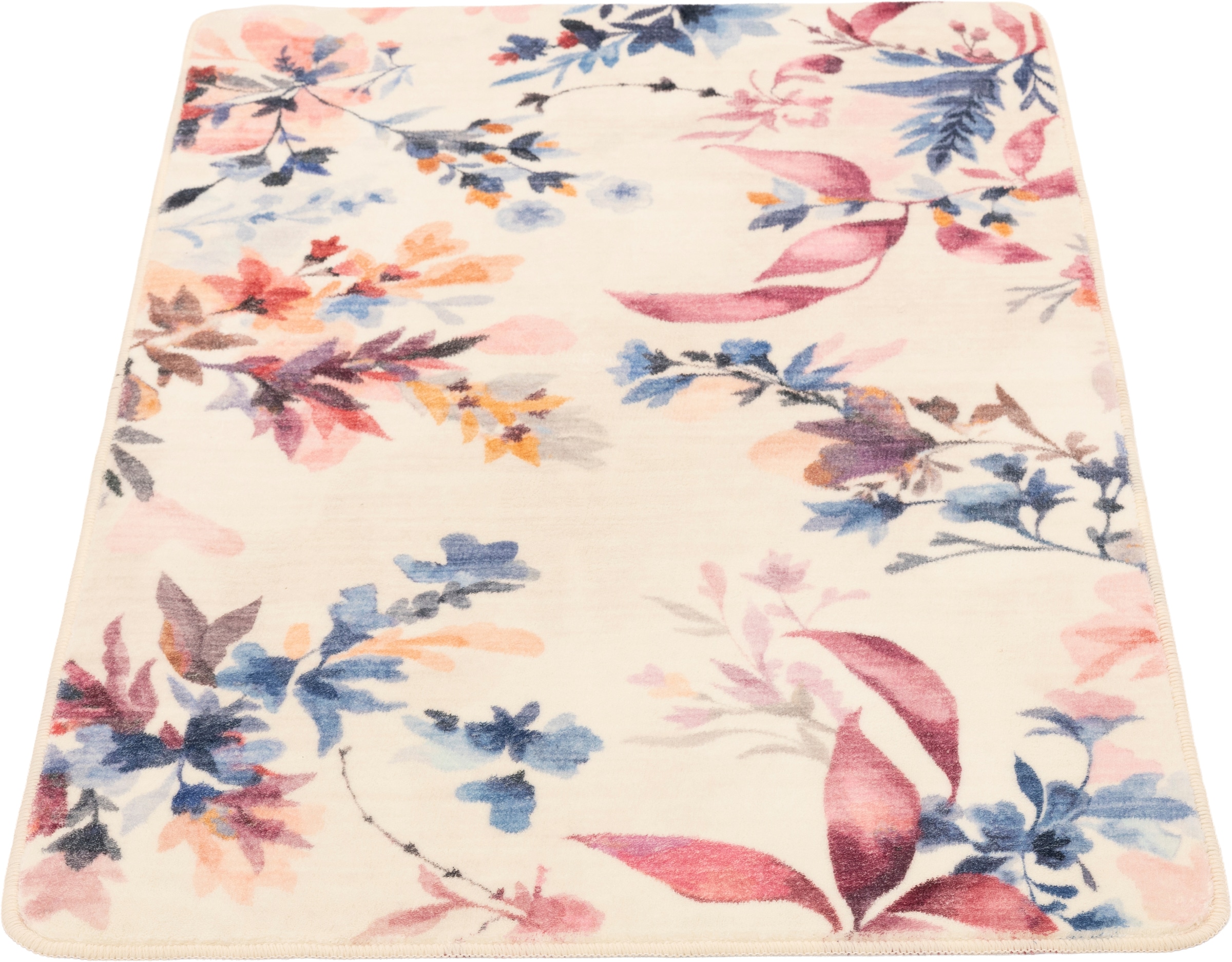 Gino Falcone Badematte »Aquata GF-159, Badvorleger, Badezimmer Teppich« Höhe 7 mm rutschhemmend beschichtet fußbodenheizungsgeeignet Badteppich, bedruckt, Blumen Design, rechteckig