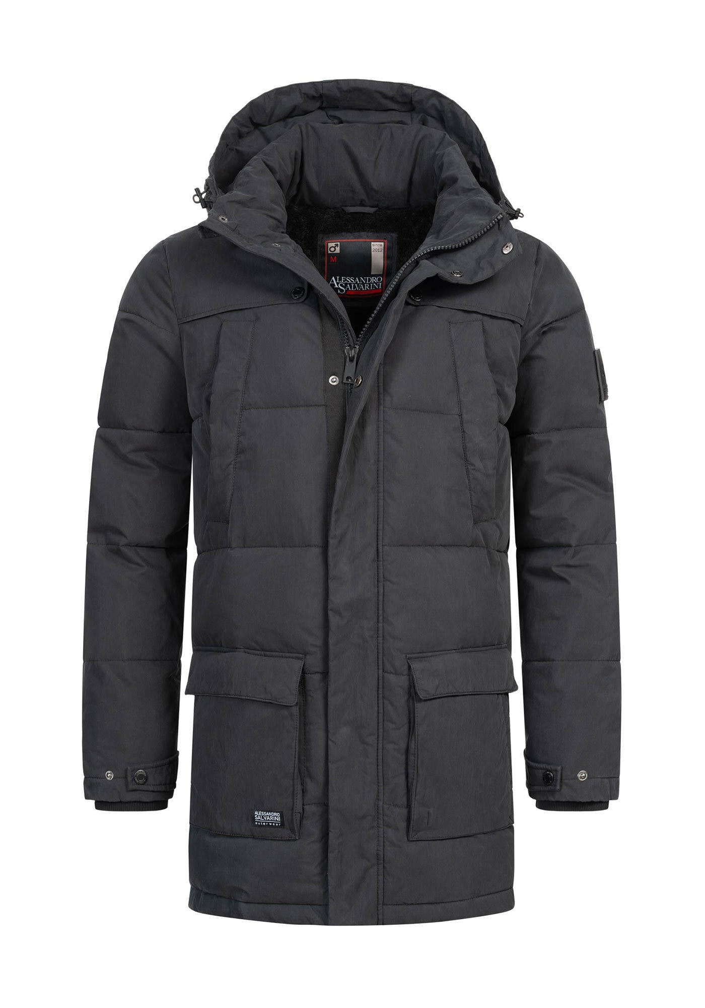 Alessandro Salvarini Winterjacke »A. Salvarini Herren Winterjacke lang mit Teddyfell gefüttert AS458«