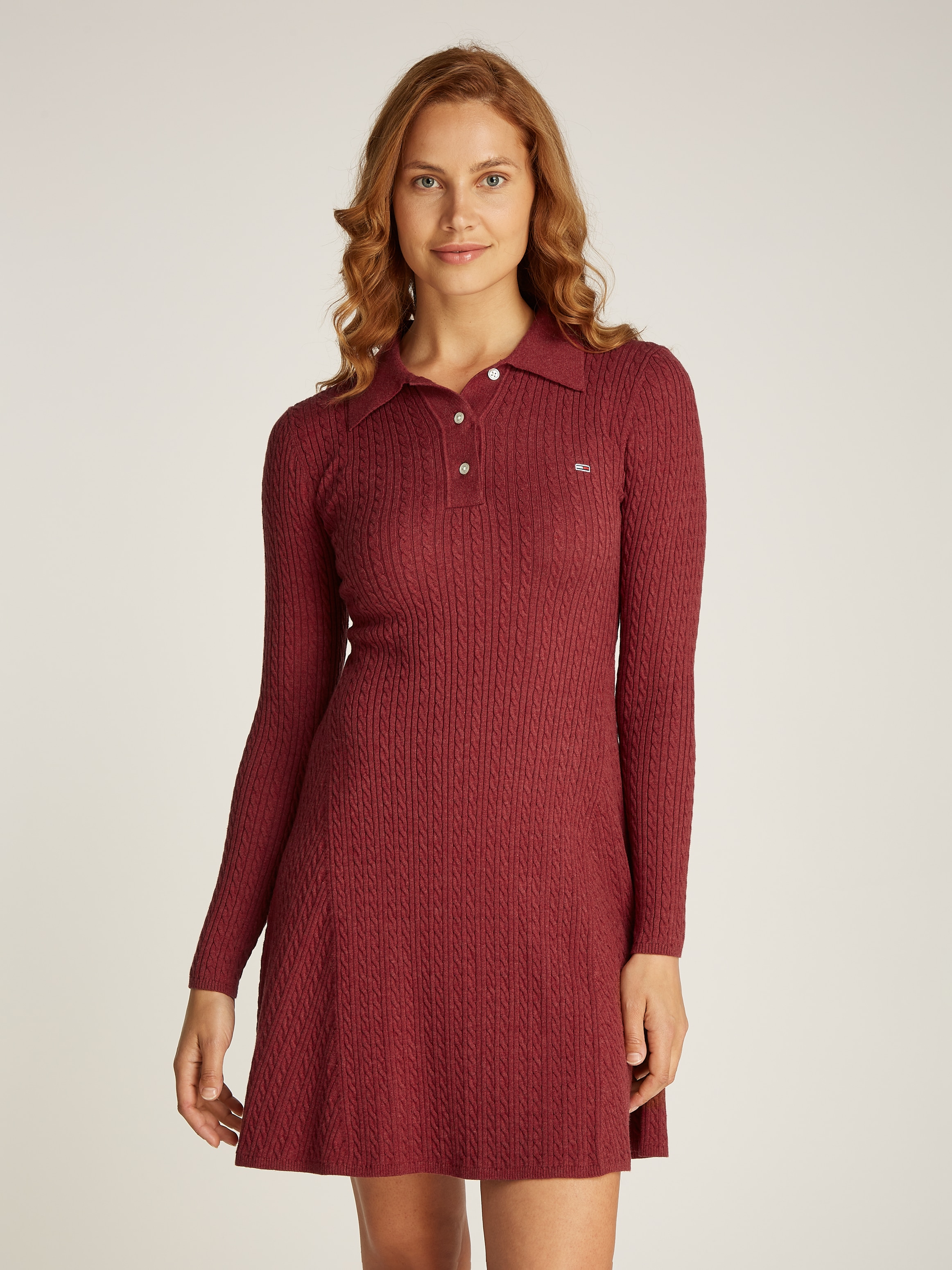 Strickkleid »TJW F&F POLO CABLE SWEATER DRESS«, mit kleinem Zopfmuster, Polokragen