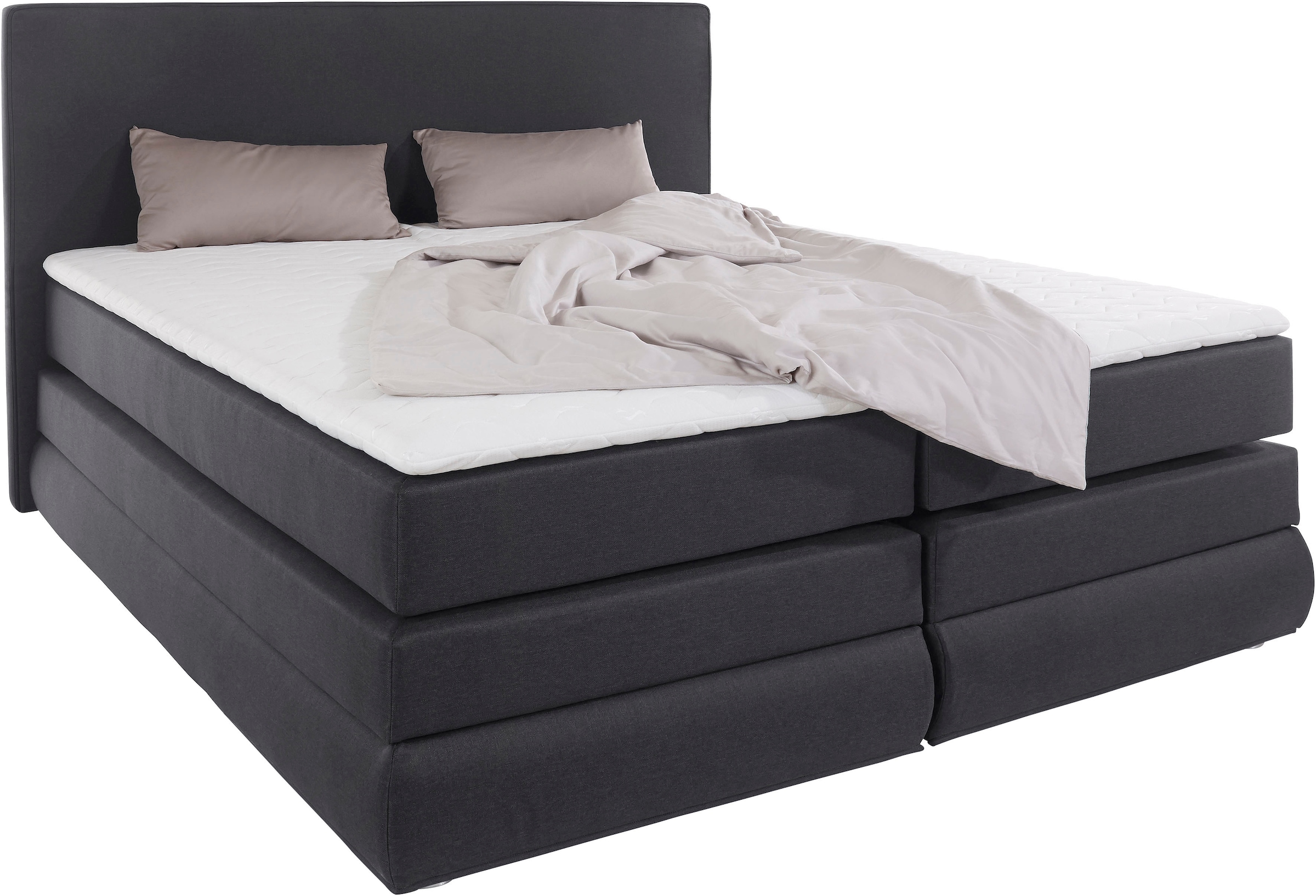 COLLECTION AB Boxspringbett »Ninoni«, inkl. Bettkasten, Topper und wahlweise mit LED-Beleuchtung, Liegefläche 180 x 200 cm