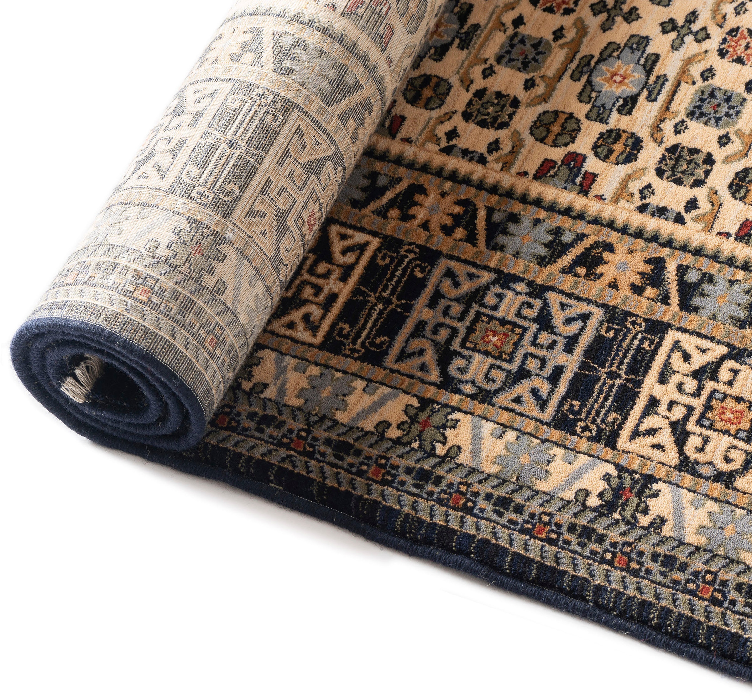 THEKO Wollteppich »Saharna 6428« rechteckig 10 mm Höhe reine Wolle, Orient-Optik, mit Fransen