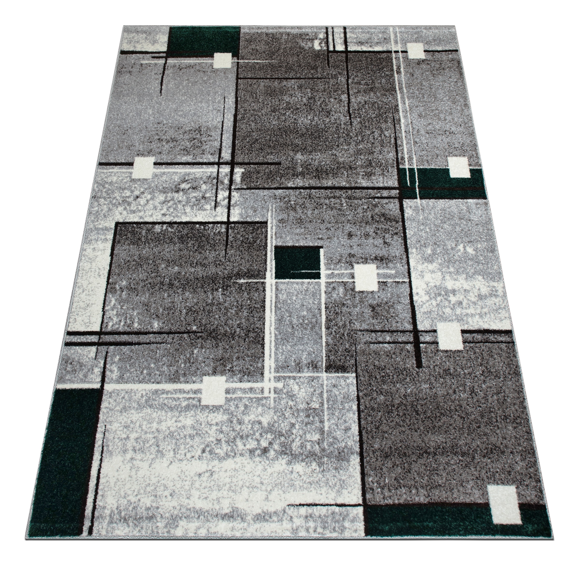 my home Teppich »Deblin« rechteckig 9 mm Höhe weicher Flor, Kurzflor, Karo-Design, modern, geometrisches Muster