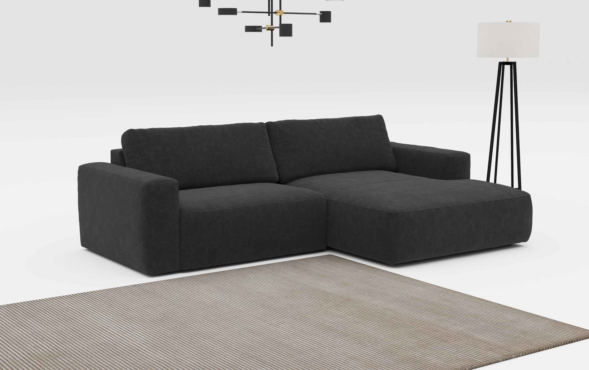 Ecksofa »Lasso L-Form«, mit breiter Recamiere im trendigen Cord oder angenehmen...