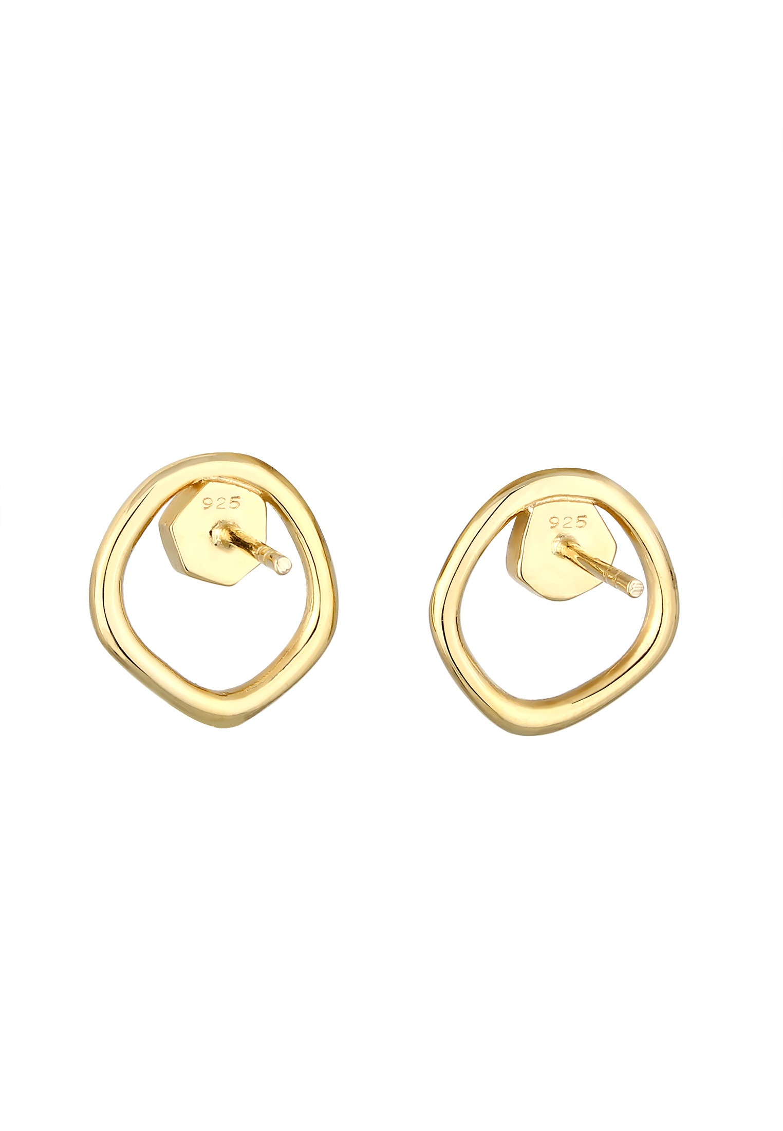 Elli Premium Paar Ohrstecker »Ohrringe Stecker Mondstein Organic Kreis Look 925 Silber«