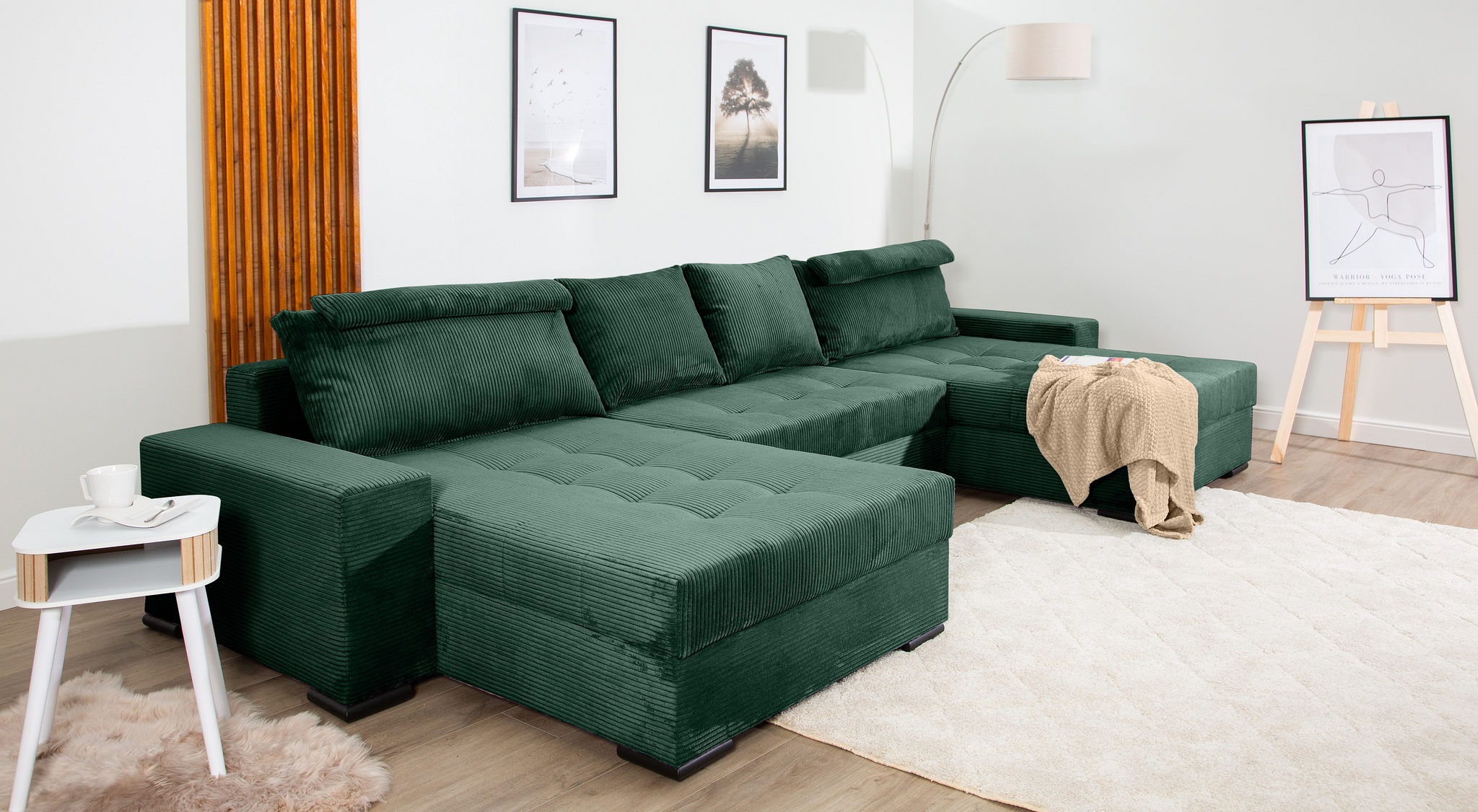 COLLECTION AB Wohnlandschaft »XXXL-Josy Relax U-Form Breite 352 cm, mit 2 gleich großen Recamieren«, inkl. Bettfunktion, Bettkasten, mit 4 Rückenkissen in zwei Größen