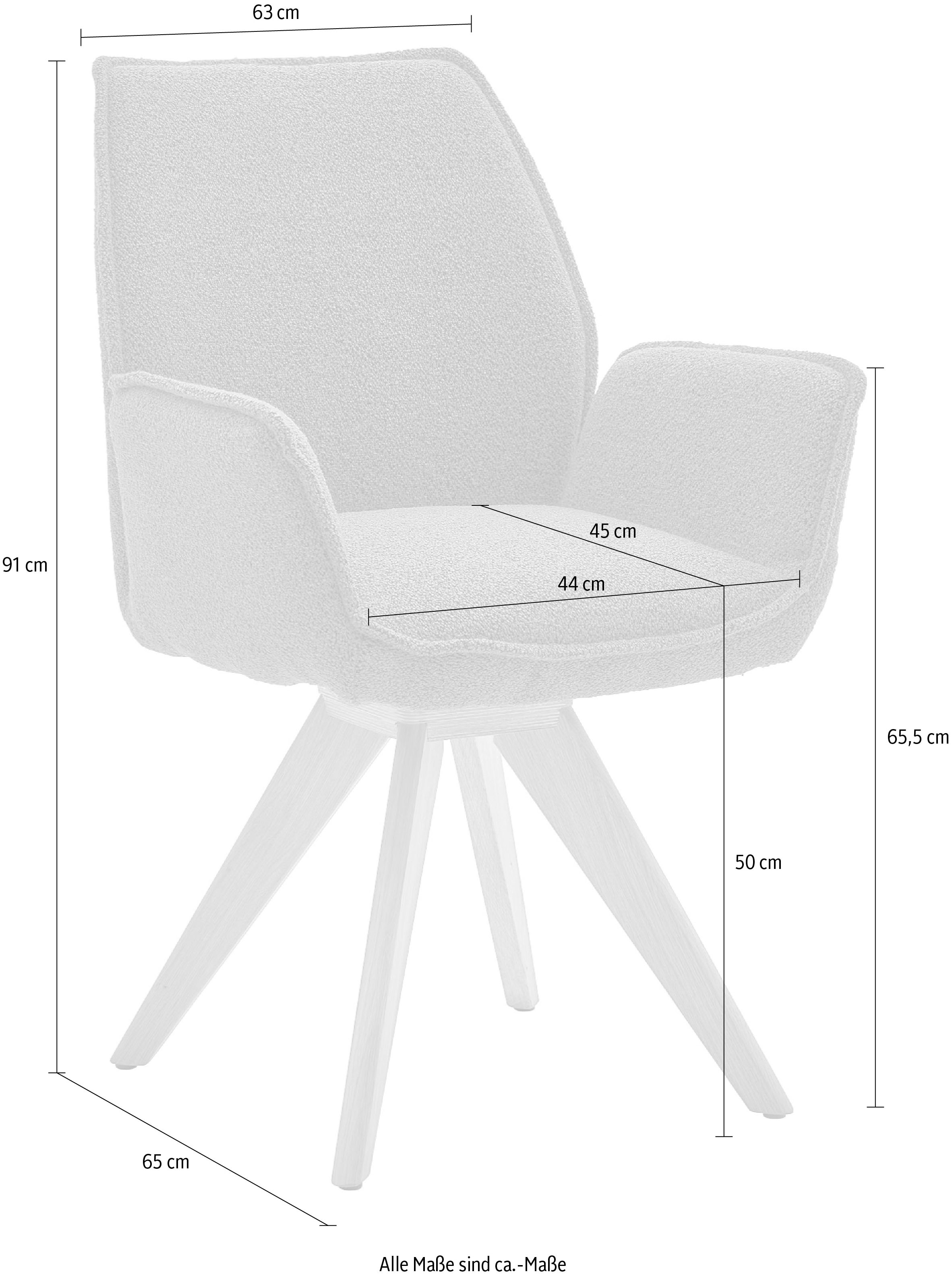 Musterring Esszimmerstuhl »Tiama«, Bouclé, Stativgestell Eiche massiv, 180° drehbar, Stoff Cord oder Bouclé