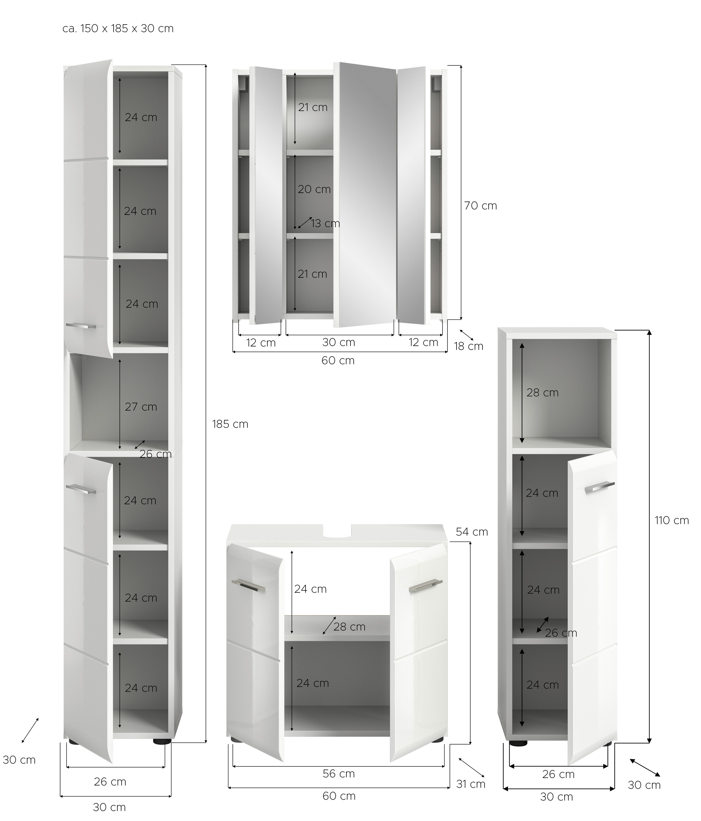 INOSIGN Badezimmer-Set Set, 4 Stk. tlg.