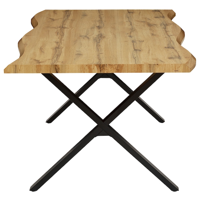 HELA Esstisch »GRETA«, Baumkantentisch (Nachbildung), versch. Größen,  X-Gestell, 46mm Stärke kaufen | UNIVERSAL