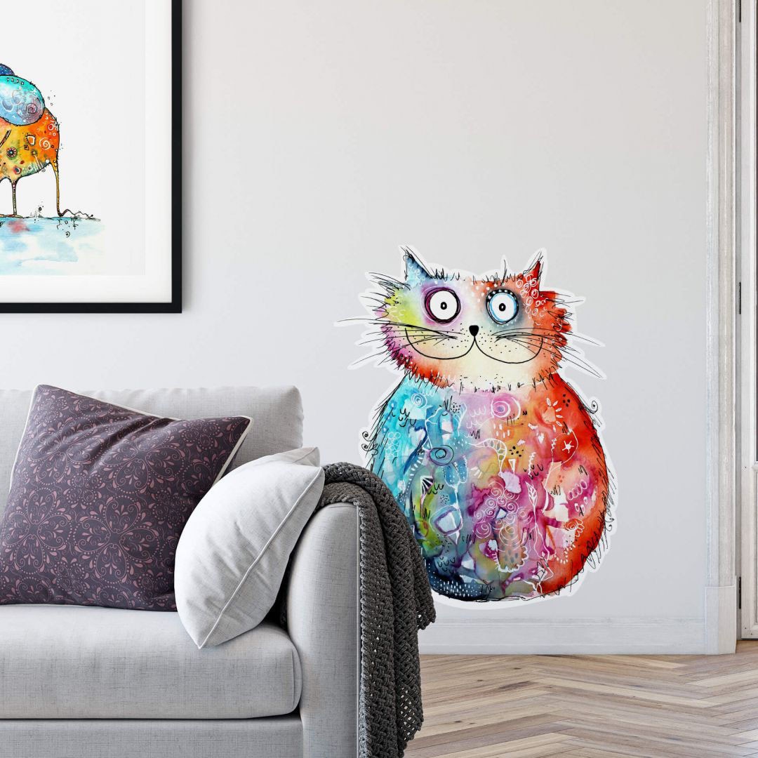 Wall-Art Wandtattoo »Lebensfreude - Happy Cat«, (1 St.) auf Rechnung kaufen