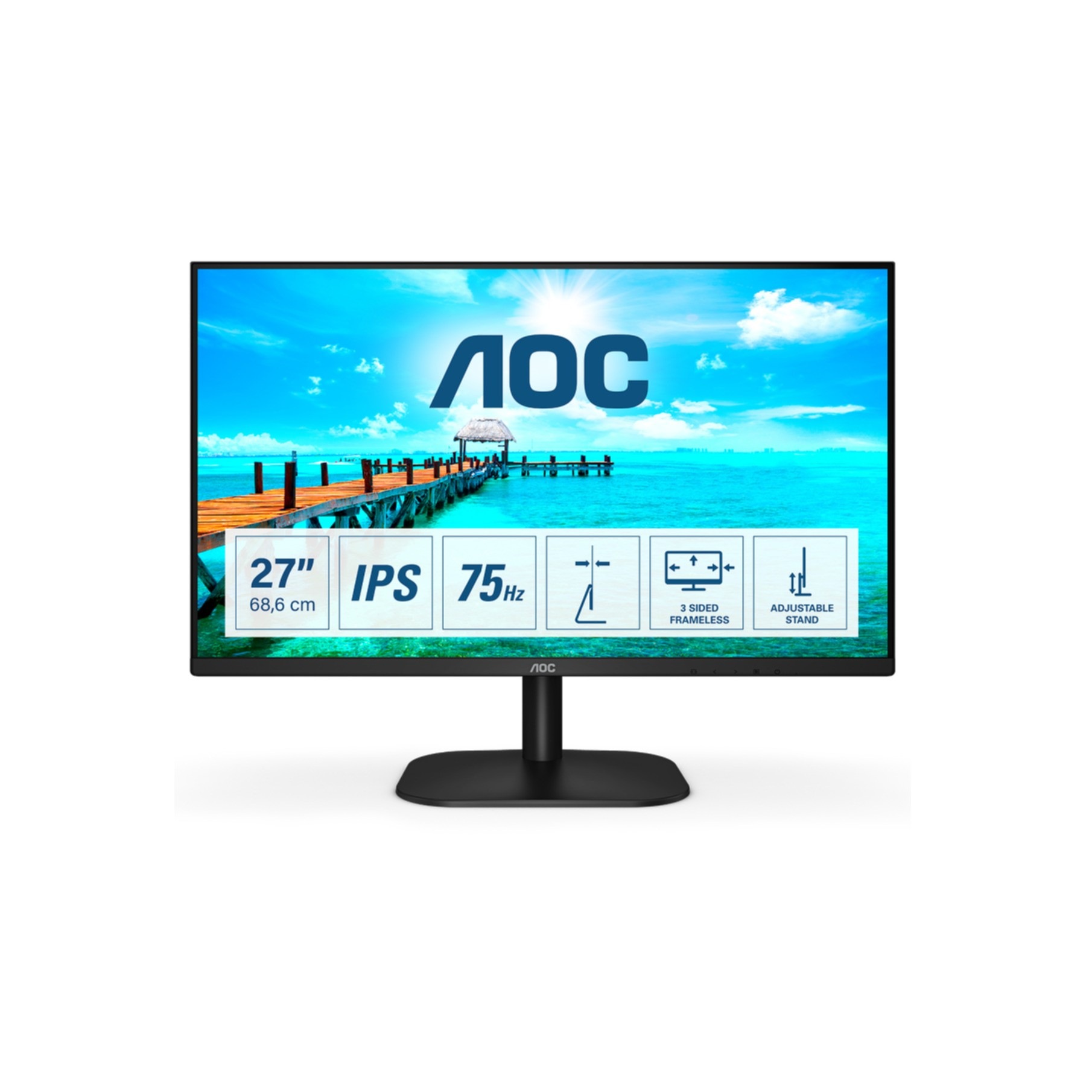 AOC LED-Monitor »27B2H/EU«, 67 cm/27 Zoll, 1920 x 1080 px, Full HD, 4 ms Reaktionszeit, 75 Hz