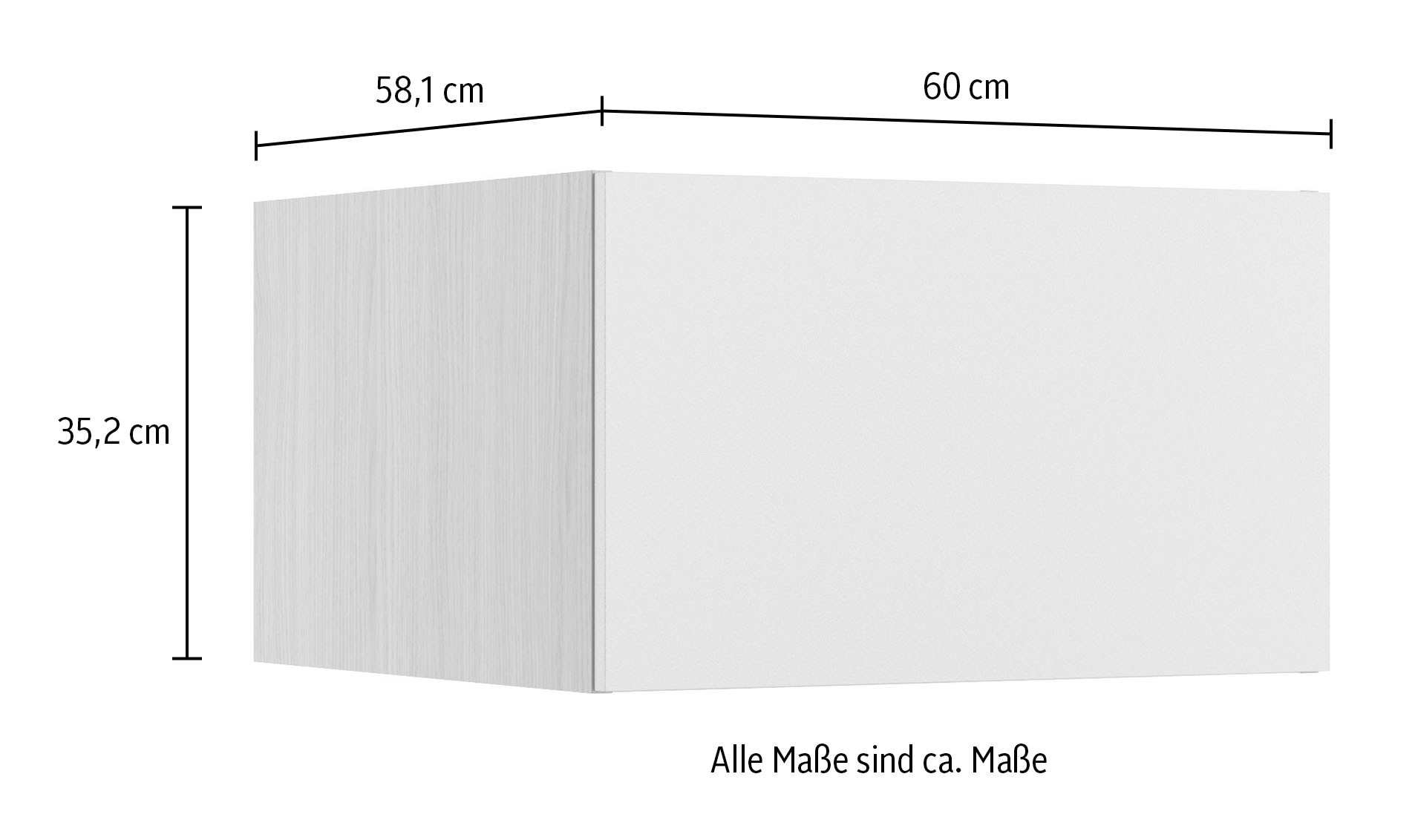 KOCHSTATION Aufsatzschrank »KS-Lucy« Breite 60 cm, Tiefe 57,1 cm,  mit 1 Tür "Push to Open"