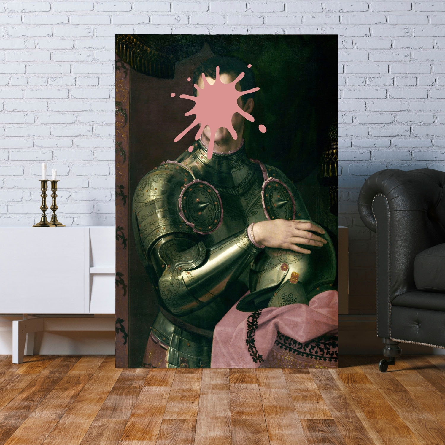 queence Acrylglasbild »Ritter mit Farbklecks« Bilder von Männern | Formen | Gemälde | Historische Persönlichkeiten | Kunst | Mann | Ritter Fine Art-Print in Galeriequalität