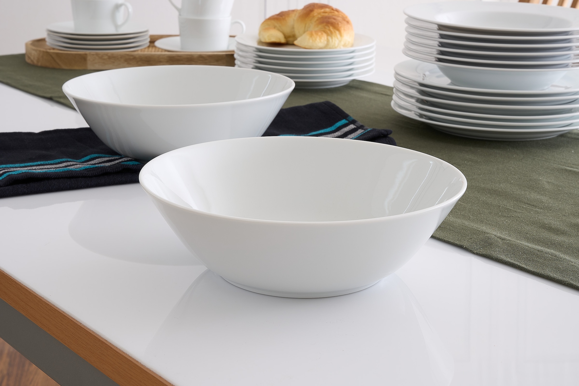 Retsch Arzberg Schale »Servierschale HEIKE WEISS 23 cm, Set 2-teilig, rund Porzellan« 2 Stk. aus Porzellan Formschöne Servier- & Beilagenschalen im 2er Pack – edel & zeitlos -