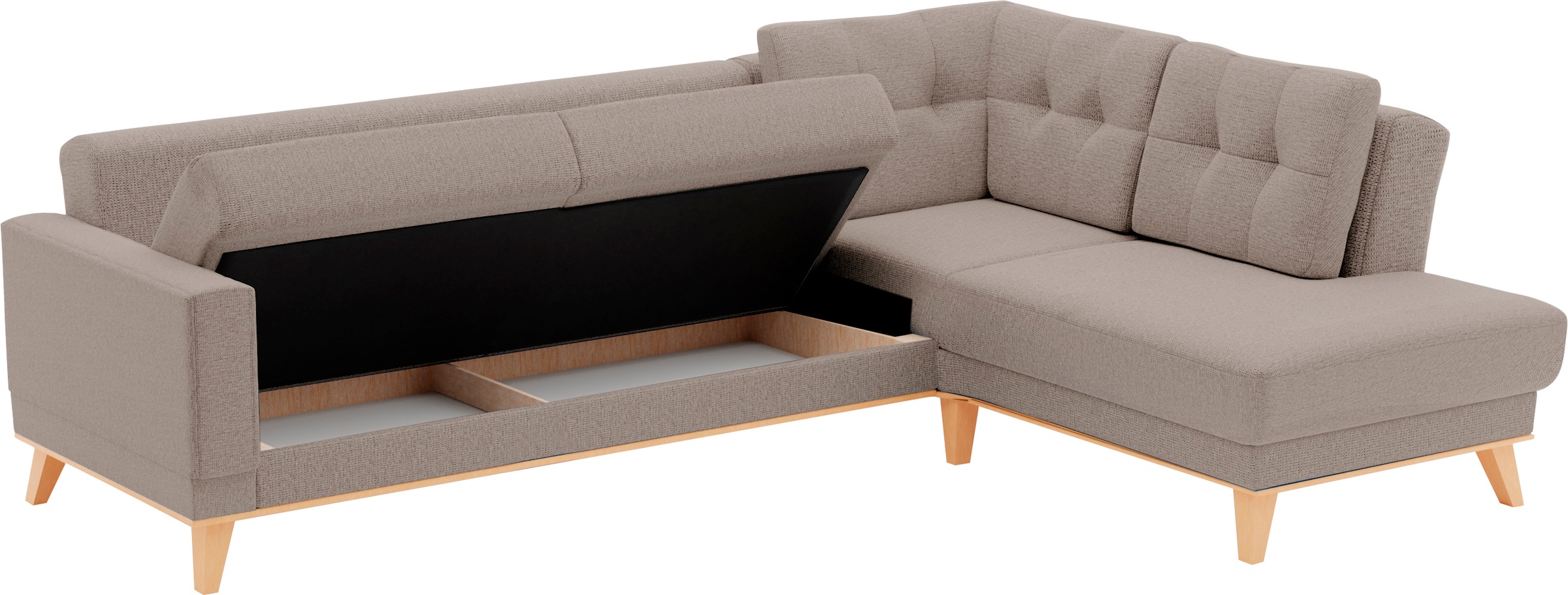 sit&more Ecksofa »Lavida L-Form«, wahlweise mit Kippfunktion und Bettkasten