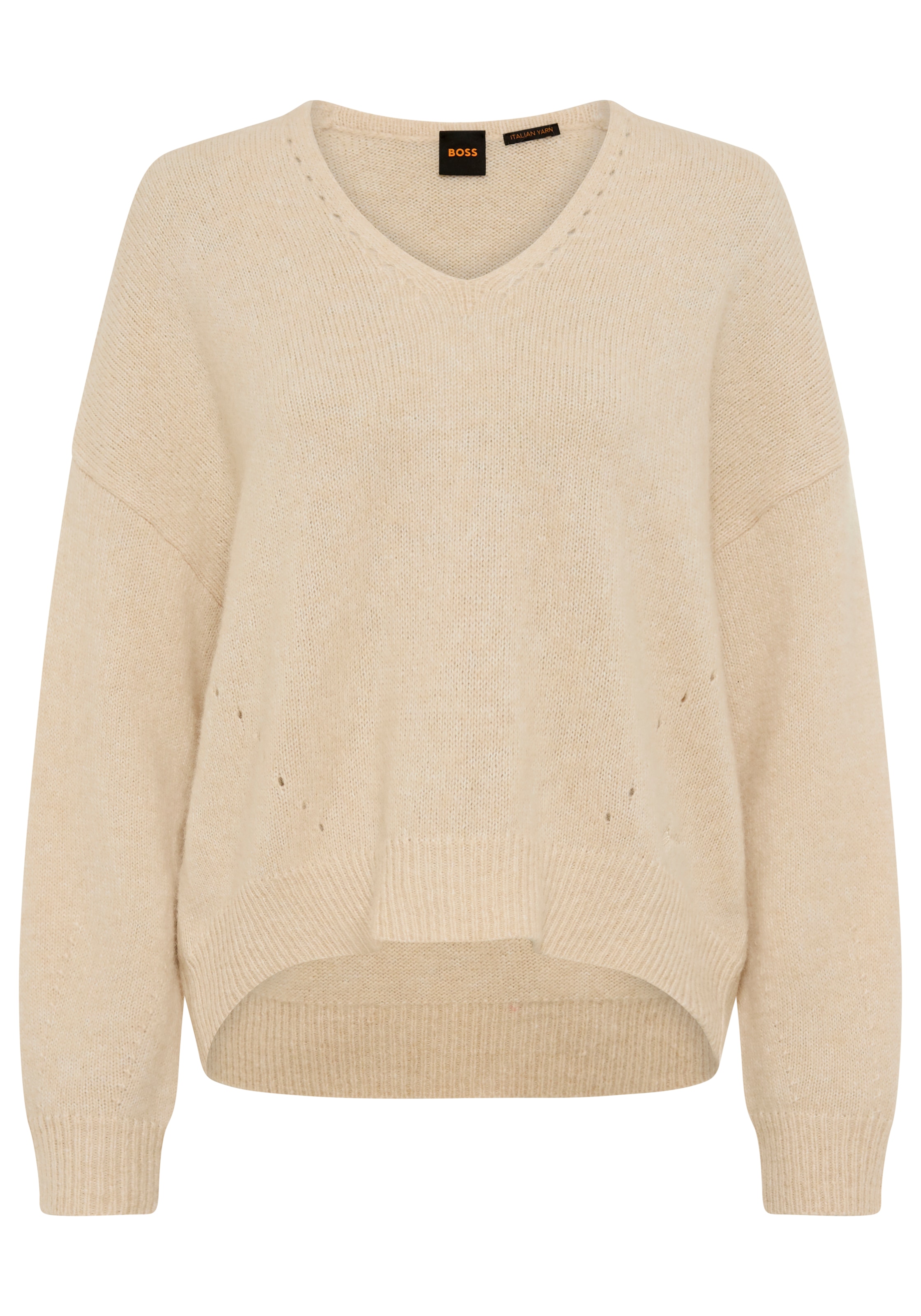 BOSS ORANGE Strickpullover »Fondyssa Premium Damenmode« im Relaxed Fit, V-Ausschnitt