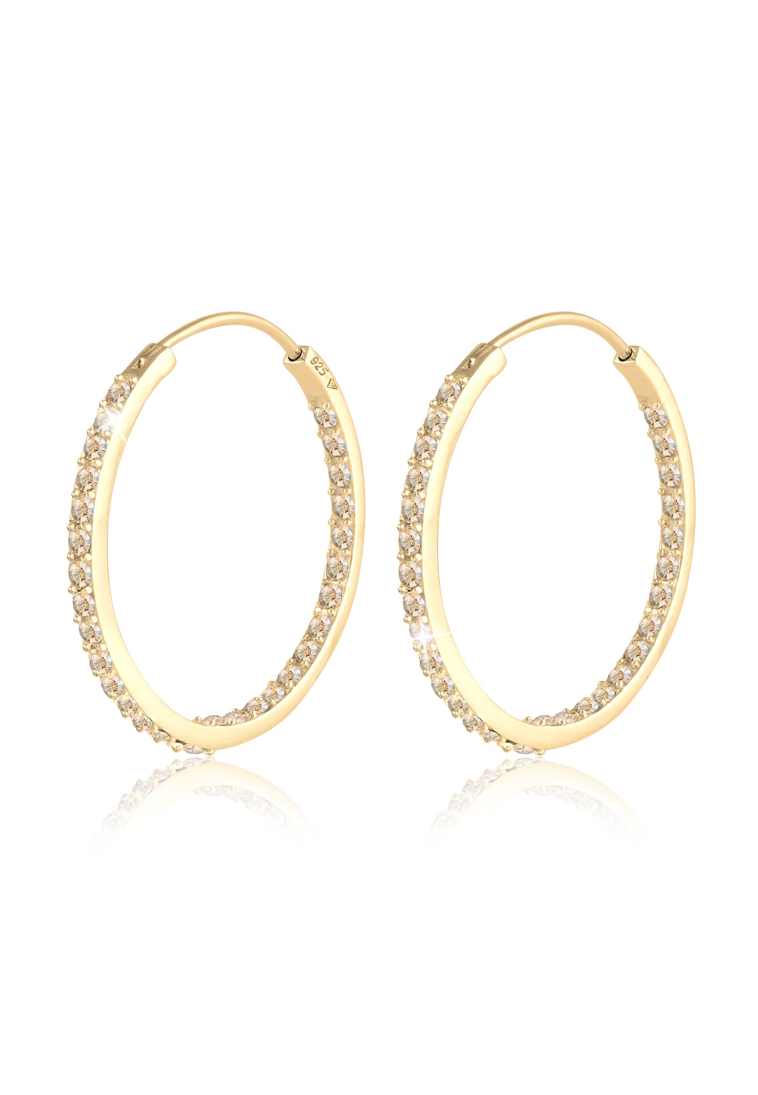 Elli Paar Creolen »Ohrringe Creolen 925 Silber, mit Kristallen von Swarovski®«