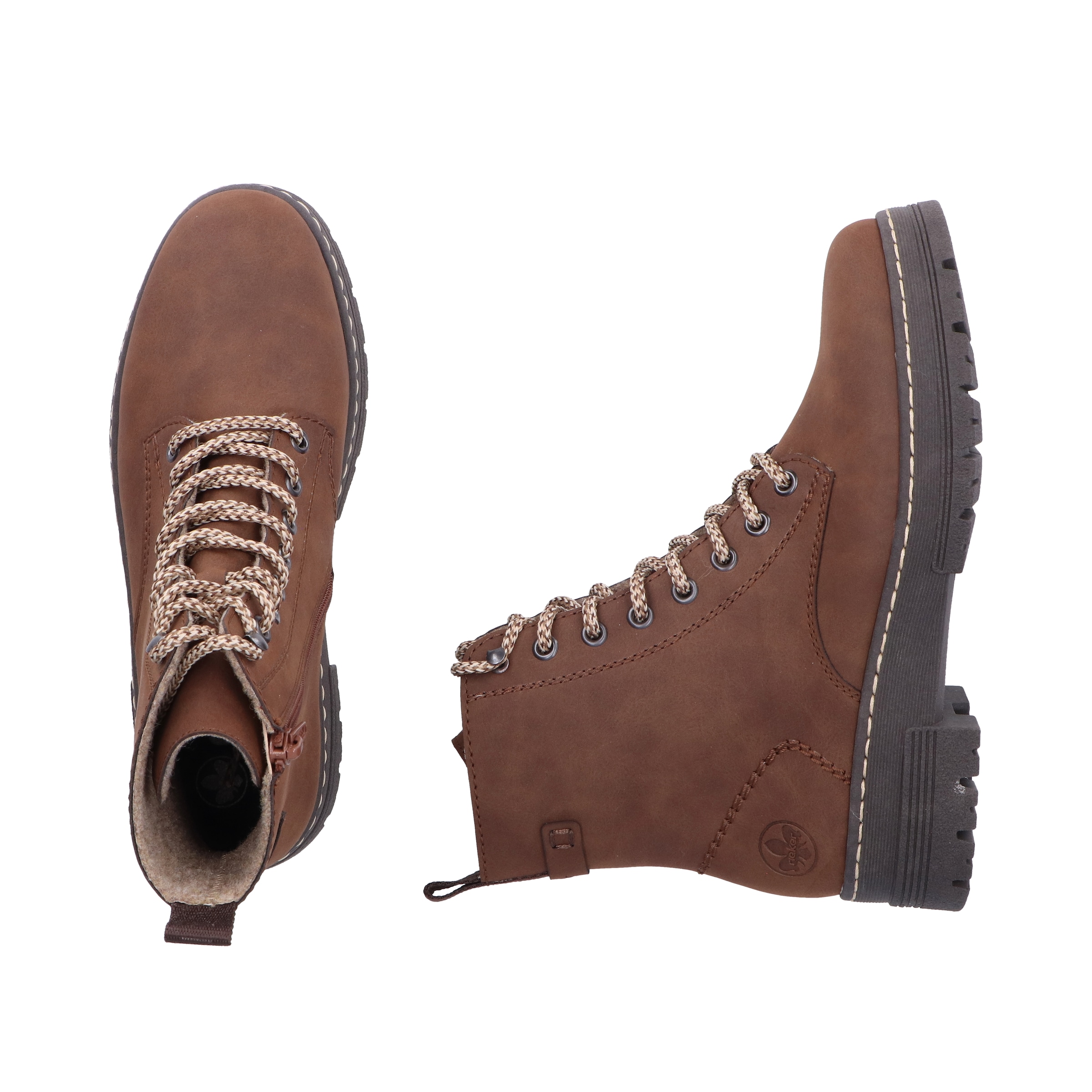 Rieker Schnürstiefelette  Schnürboots, Plateauboots, Profilsohle, mit Innenreißverschluss
