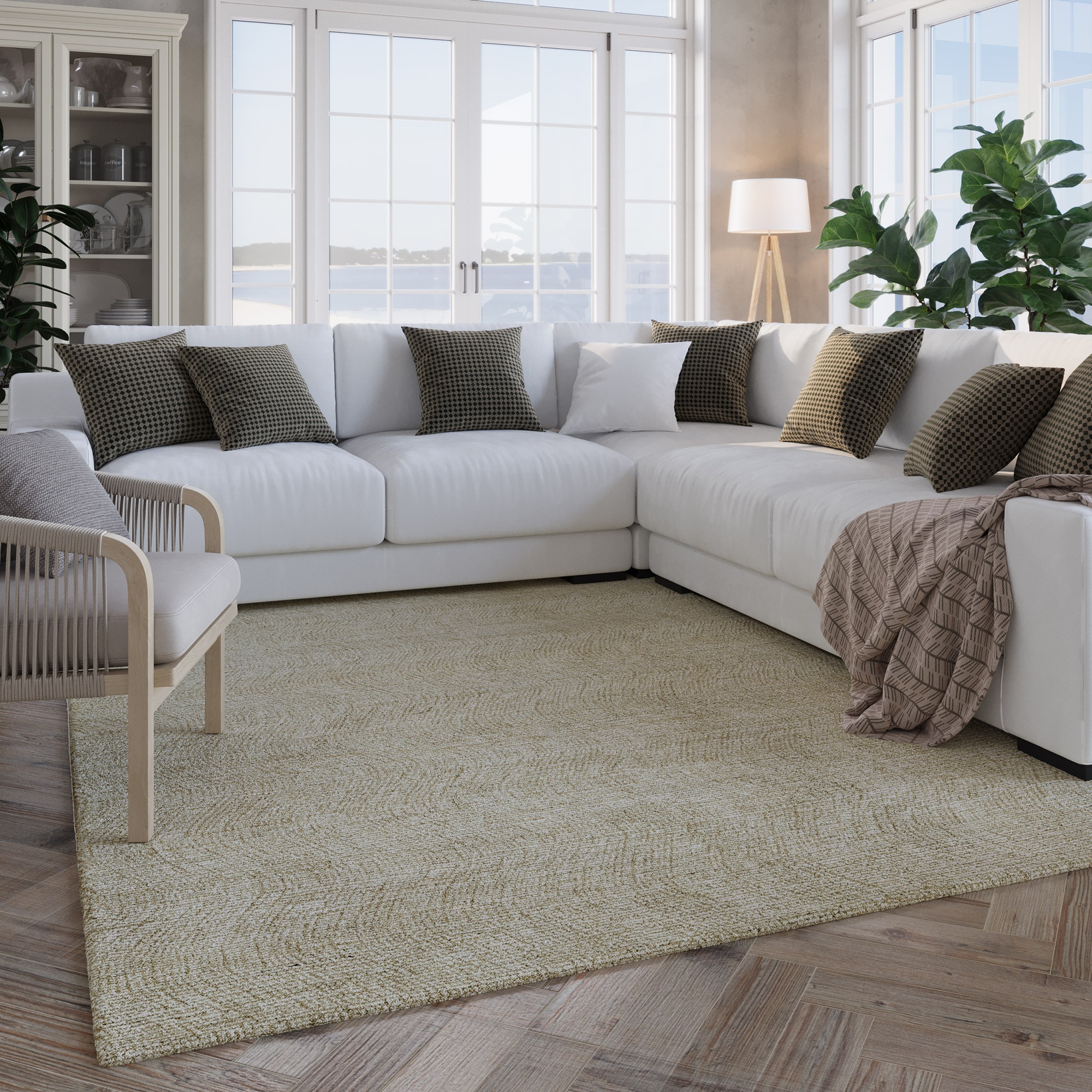 Wecon home Wollteppich »Hamptons THIRTEEN«, rechteckig, 10 mm Höhe, Läufer, Schurwolle, Kurzflor, Wohnzimmer, Schlafzimmer, elegant, Welle