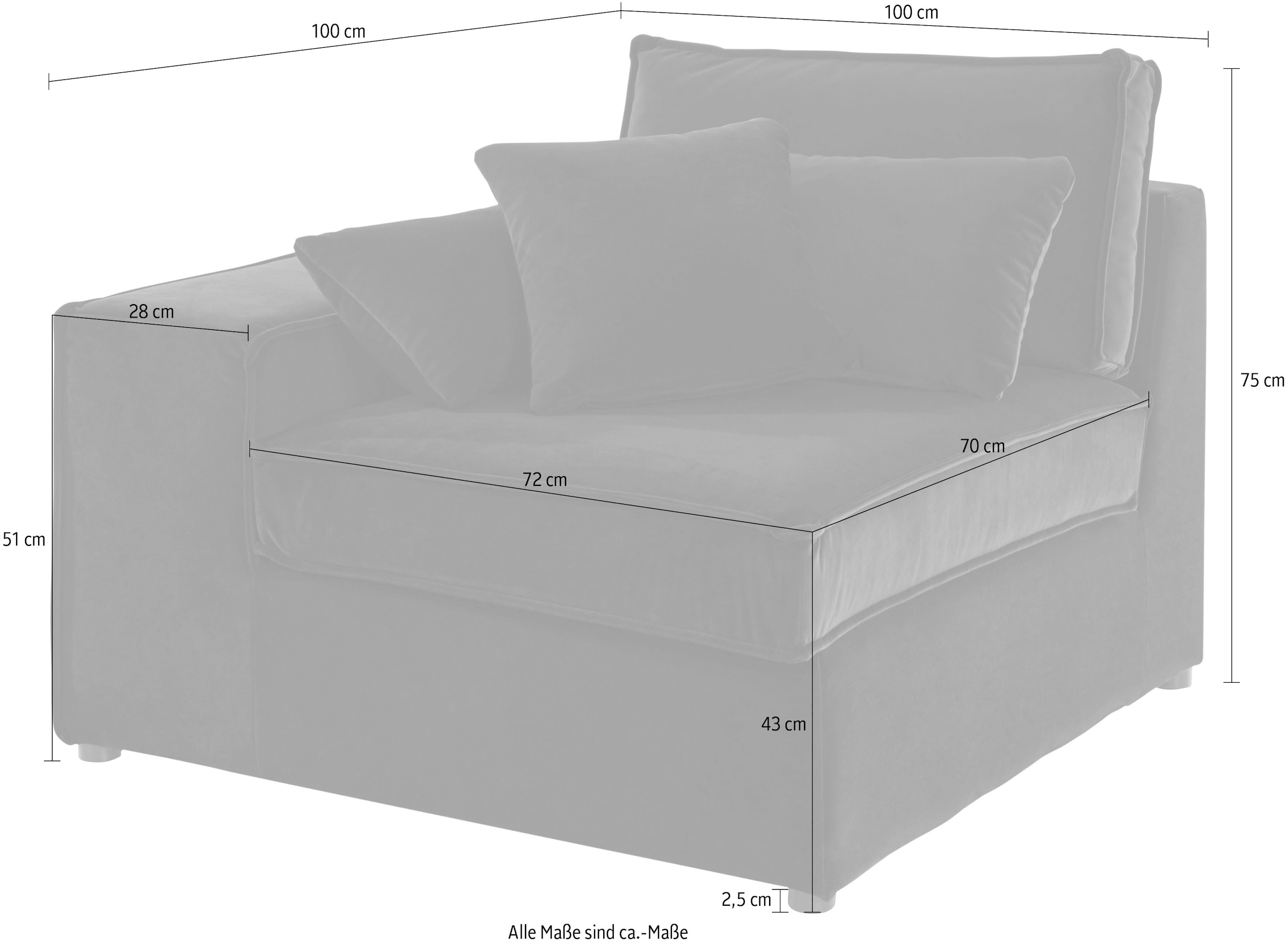 RAUM.ID Sofaelement »Florid«, als Teil eines Modulsofas, fester Sitzkomfort, auch in Cord