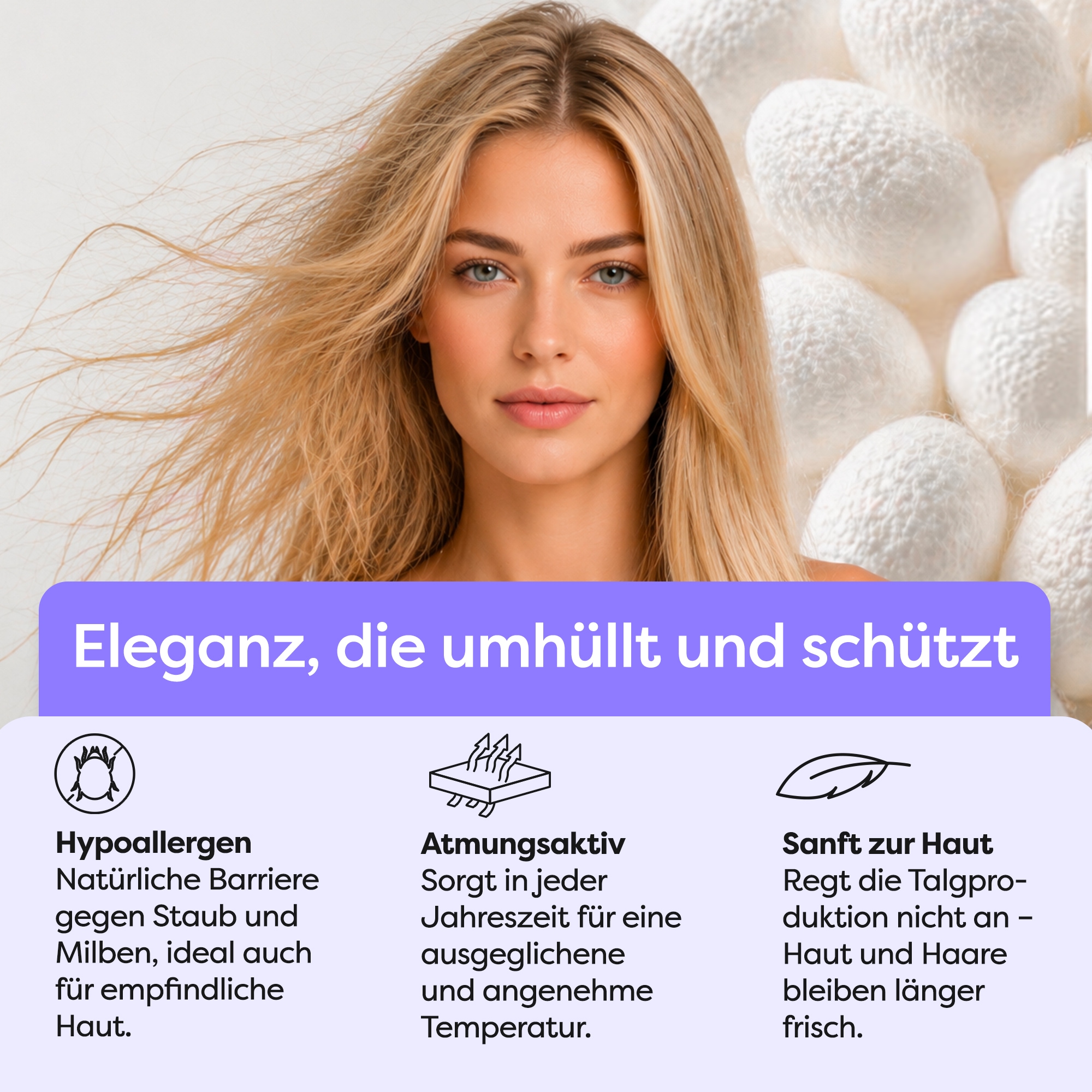 Wolkenfeld Kissenbezug »Seidenkissenbezug 100 % Maulbeerseide, 22 Momme, 6A, 40x80, OEKO-TEX« Sanft zu Haut und Haar, mit verdecktem Hotelverschluss & Geschenkbox