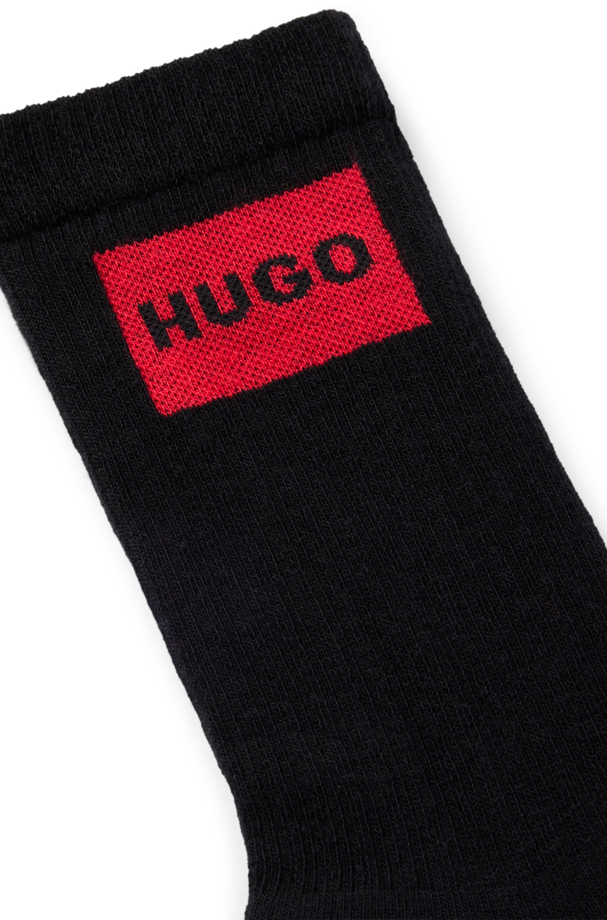 HUGO Underwear Freizeitsocken »3P QS RIB LABEL«, (Packung, 3 Paar, 3er), mit kontrastfarbenen HUGO Logo