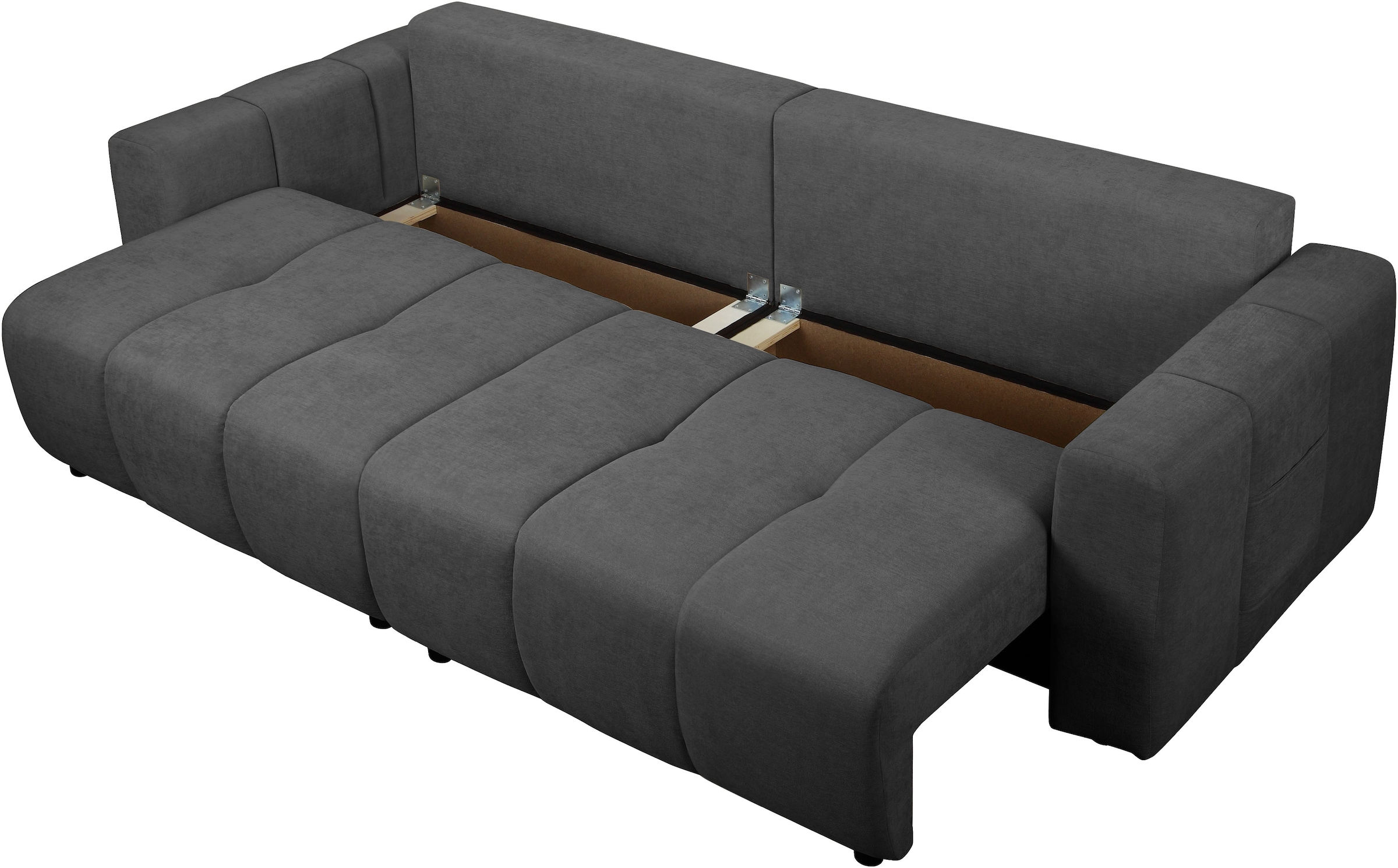 OTTO home Sofa »YLVAA  3-Sitzer, 239 cm - OTTO. Verlässliche Qualität.« Schlaffunktion (132/198), Bettkasten, Feinstruktur-Bezug