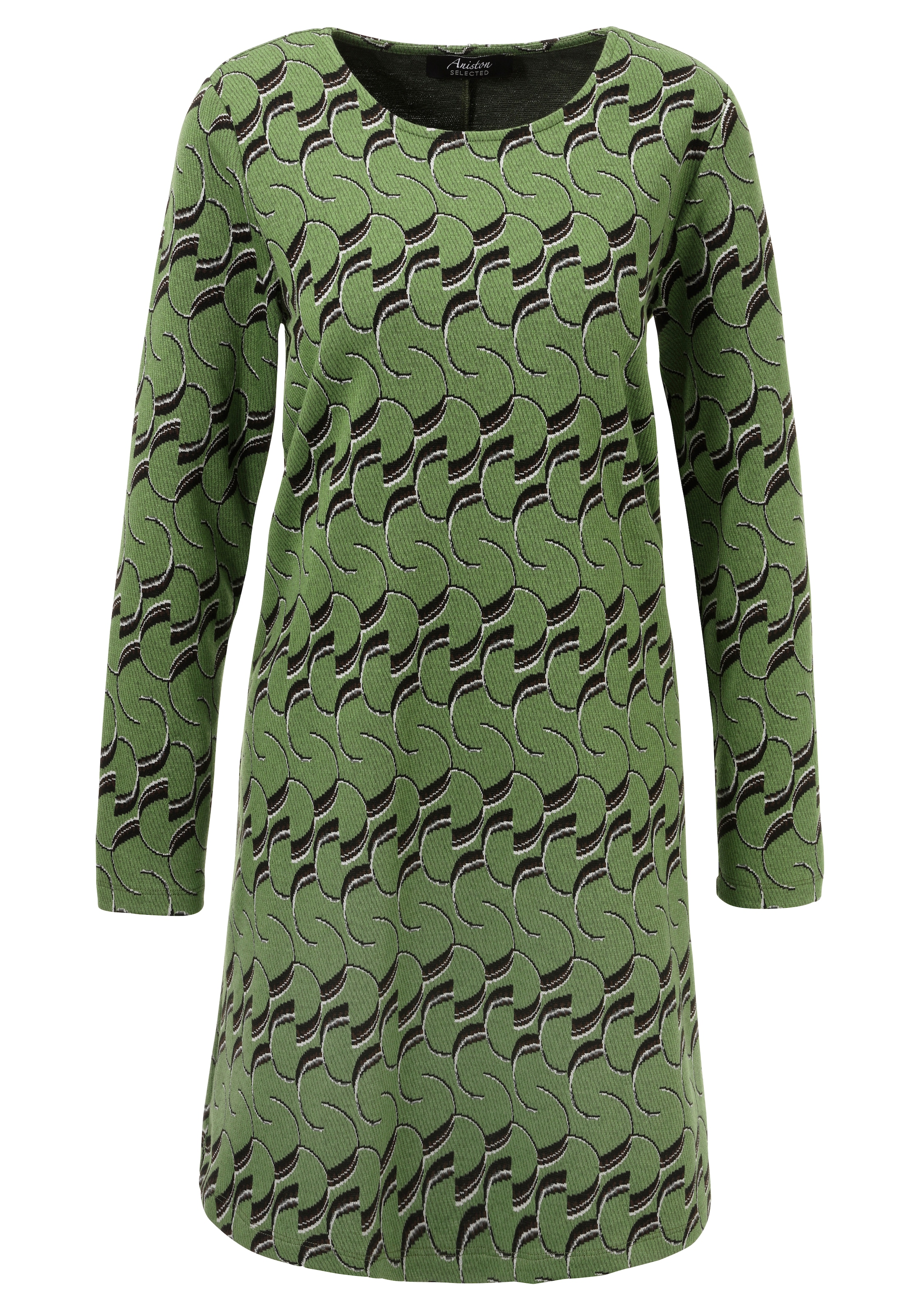Aniston SELECTED Jerseykleid, mit trendiger Jaquardmusterung - NEUE KOLLEKTION