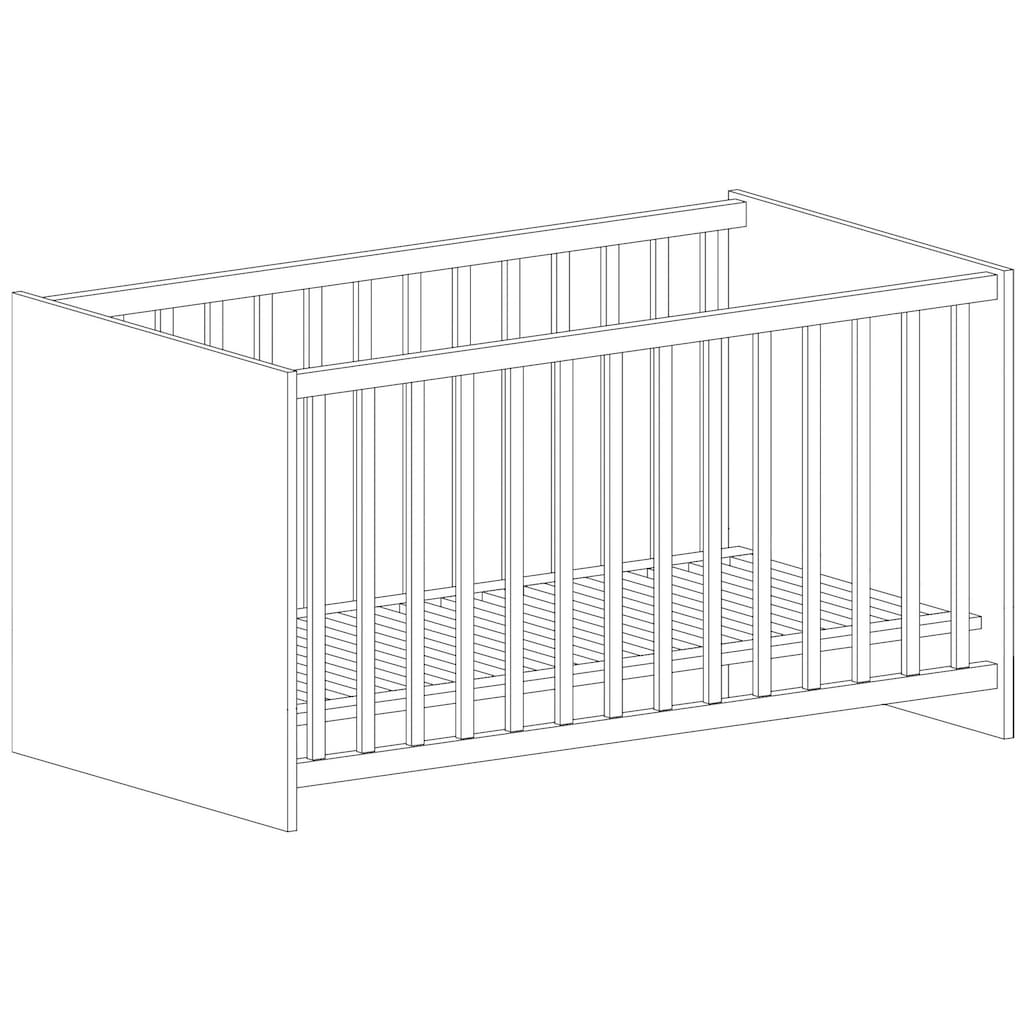 Lüttenhütt Babyzimmer-Komplettset »Geert«, (Set, 4 St., Kinderbett, Regal, Schrank, Wickelkommode)