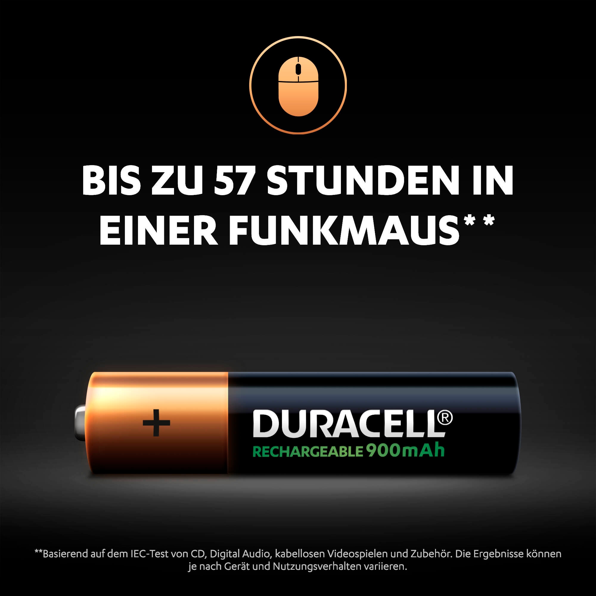 Duracell Batterie »4er Pack Rechargeable AAA 900mAh«, (Packung, 4 St.)