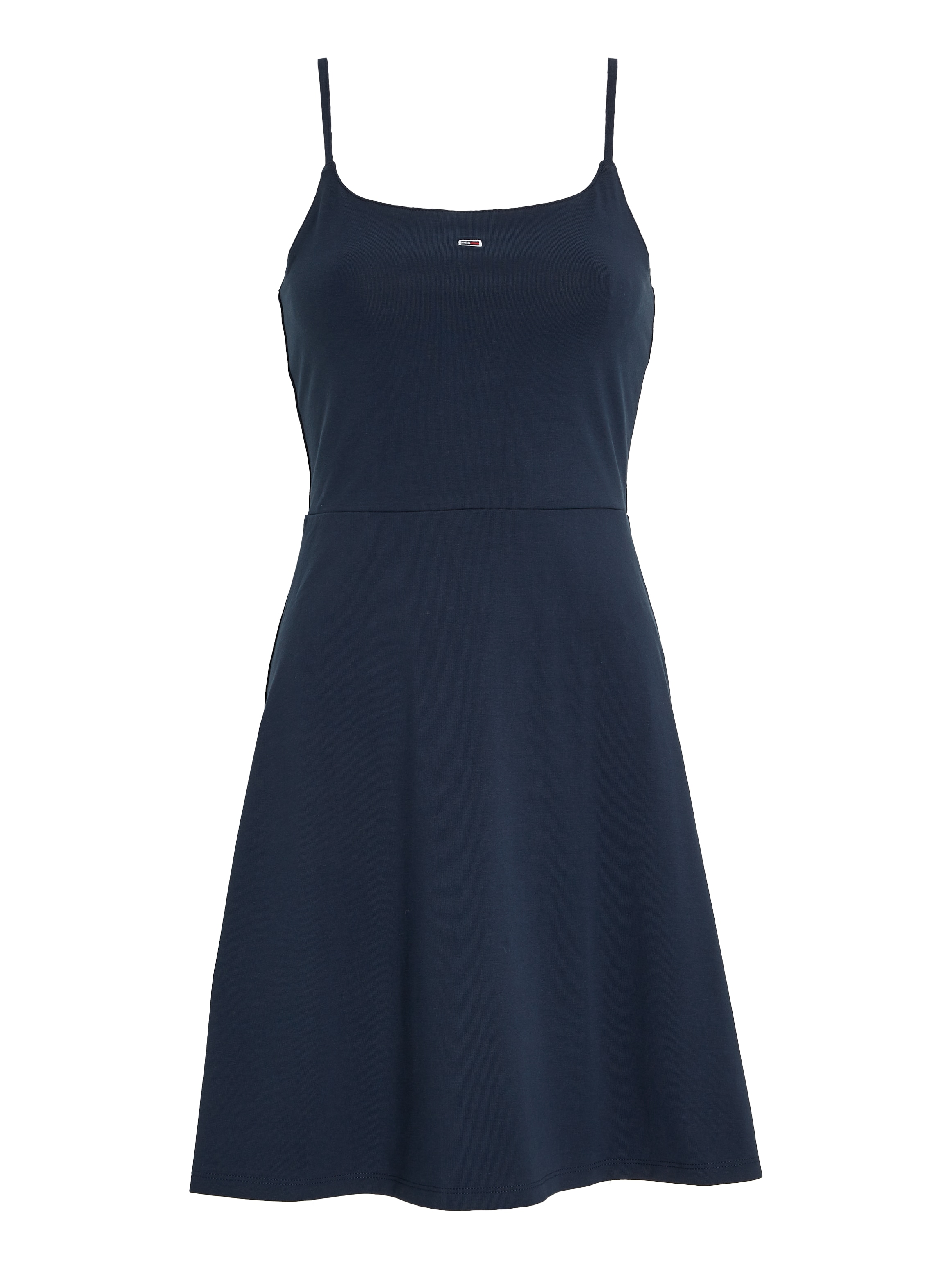 Tommy Jeans Spaghettikleid »TJW ESSENTIAL STRAP FLARE DRESS«, mit verstellbaren Spaghettiträgern