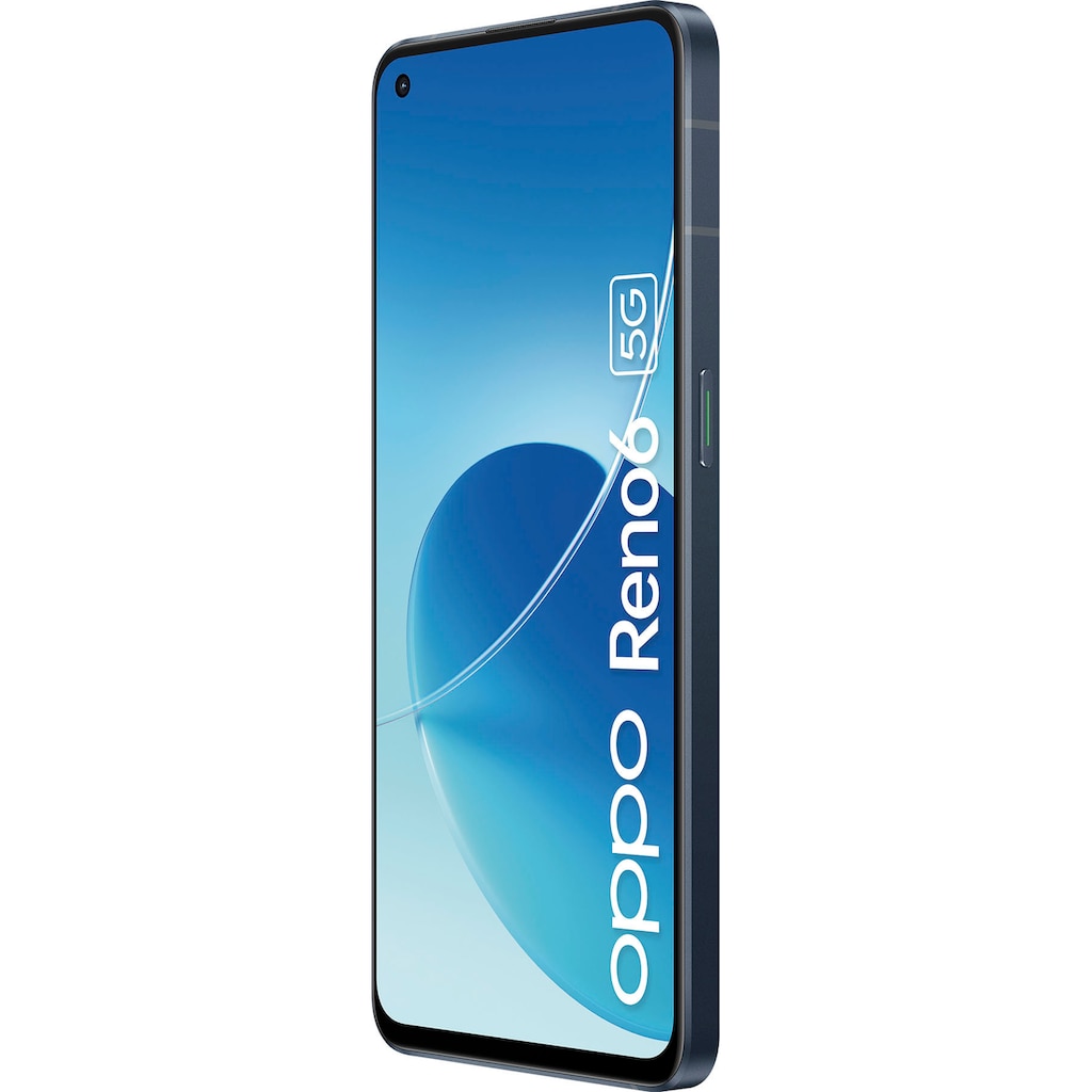 Oppo Smartphone »Reno6 5G«, (16,3 cm/6,43 Zoll, 128 GB Speicherplatz, 64 MP Kamera), inkl. Ladegerät, Headset und Schutzcase