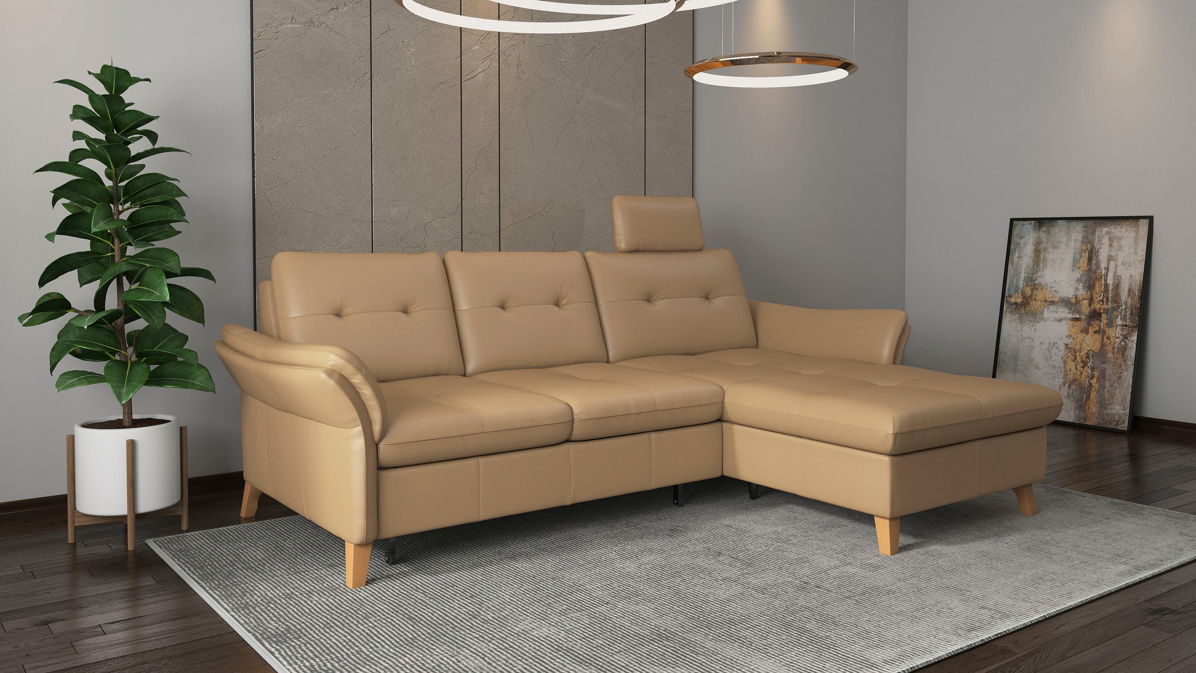 sit&more Ecksofa »Göteborg«, Sitztiefenverstellung und Federkern, wahlweise mit Bettfunktion