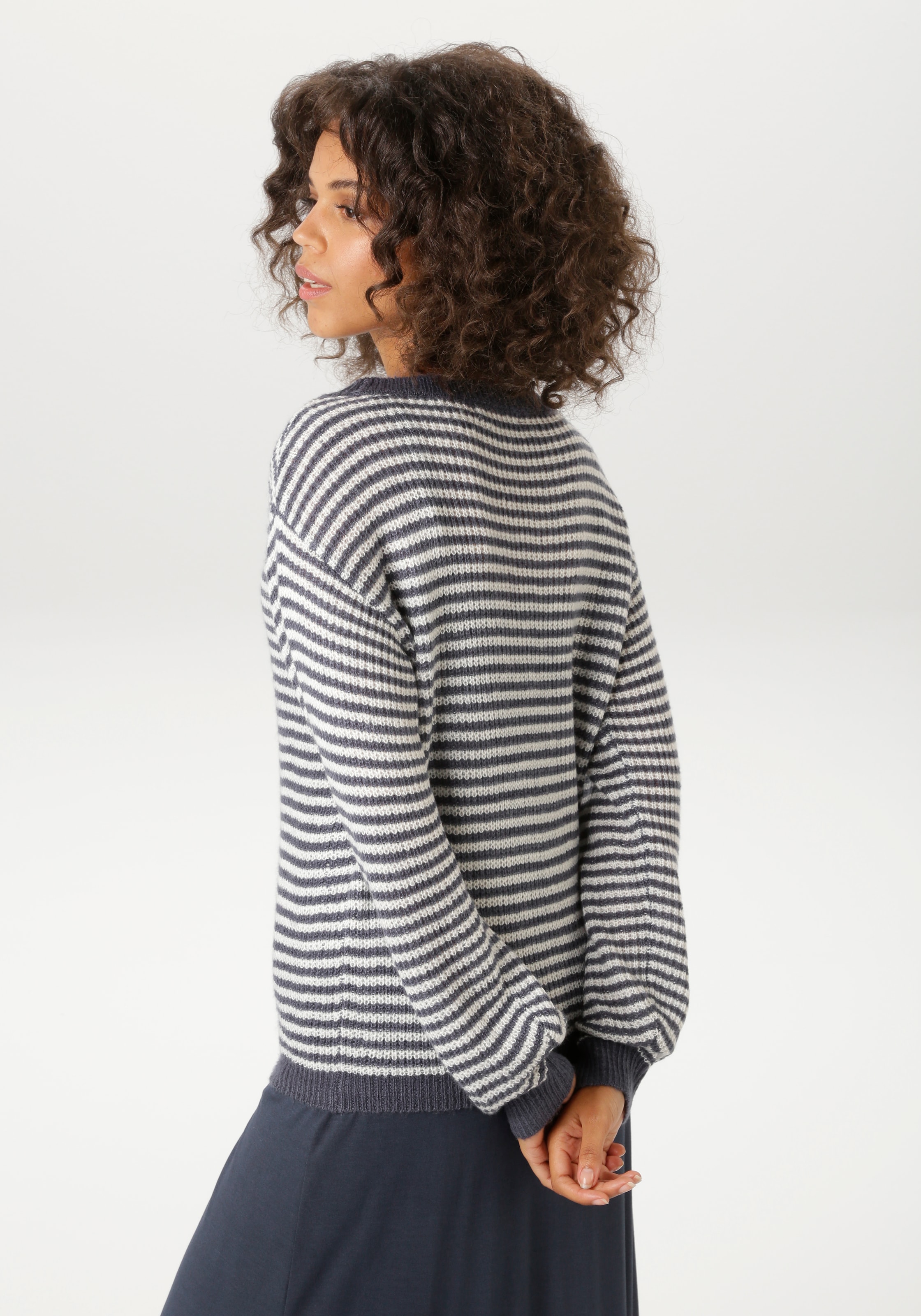 Aniston CASUAL Strickpullover im maritimen Ringel-Dessin - NEUE KOLLEKTION