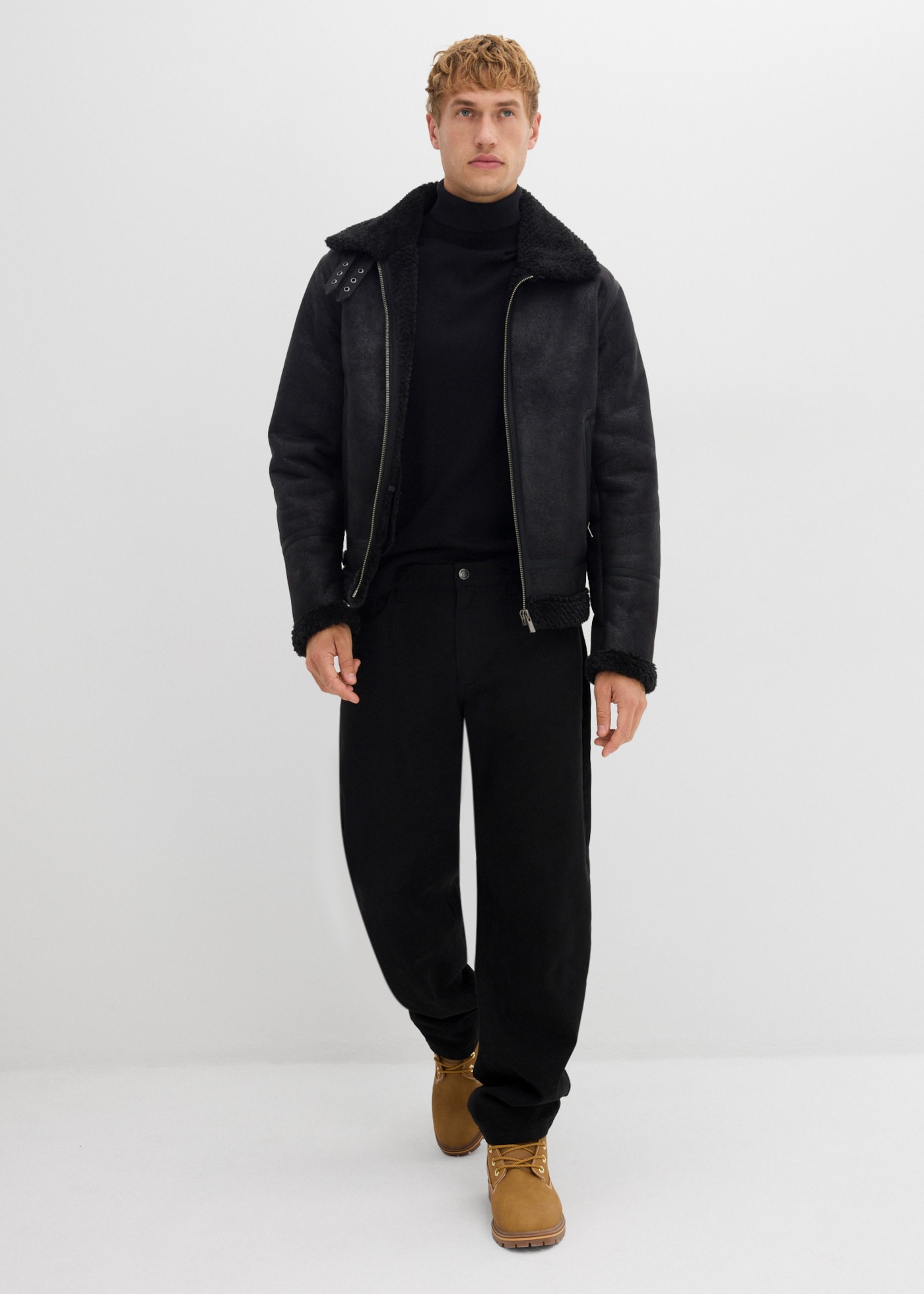 bonprix Rollkragenpullover eleganter Stil, aus Baumwolle und Wolle, Slim Fit Passform