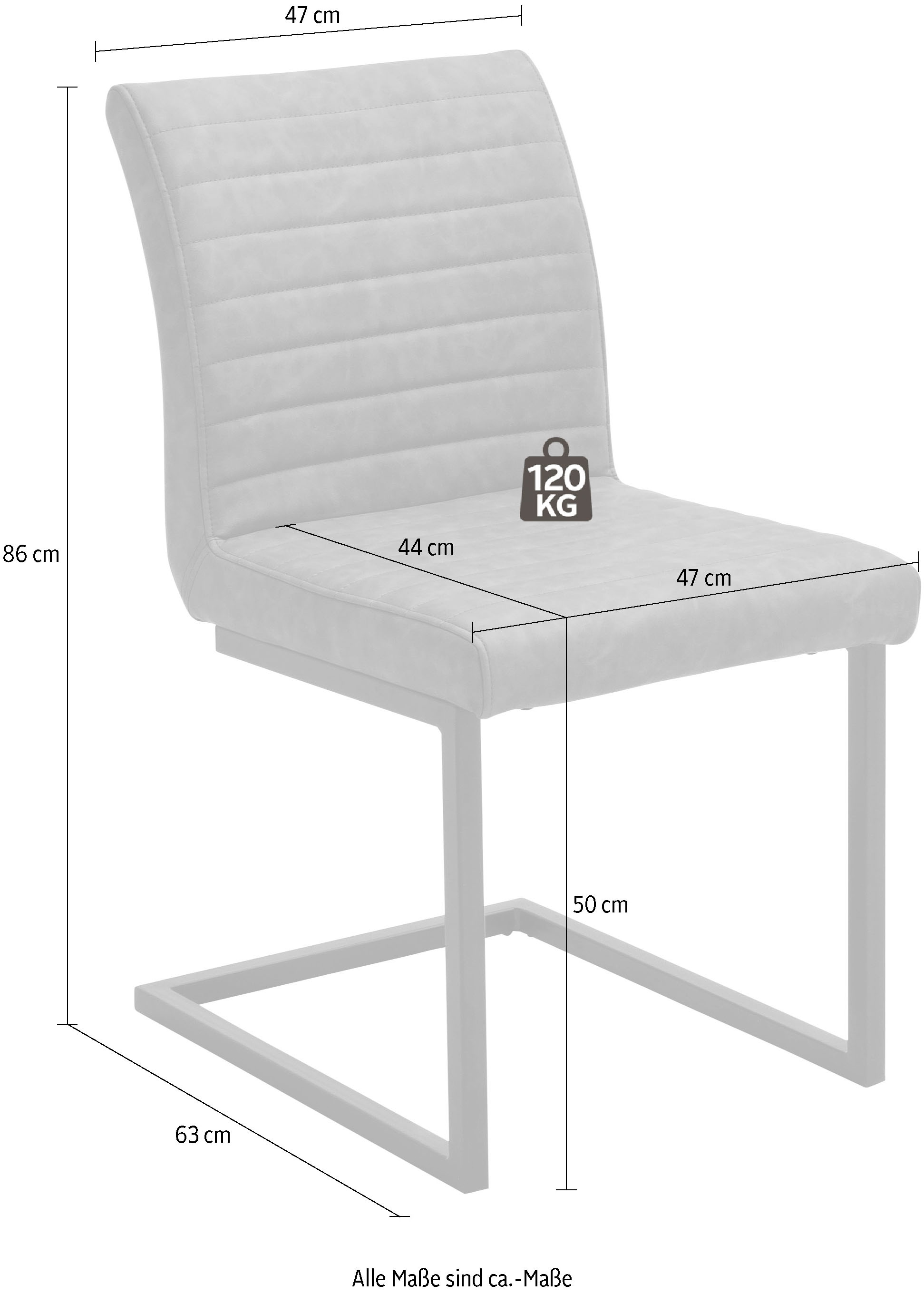 MCA furniture Esszimmerstuhl bestellen (Set), St., auf bis Armlehne, Vintage 2 ohne Rechnung Kunstleder oder kg 120 mit Stuhl belastbar »Kian«