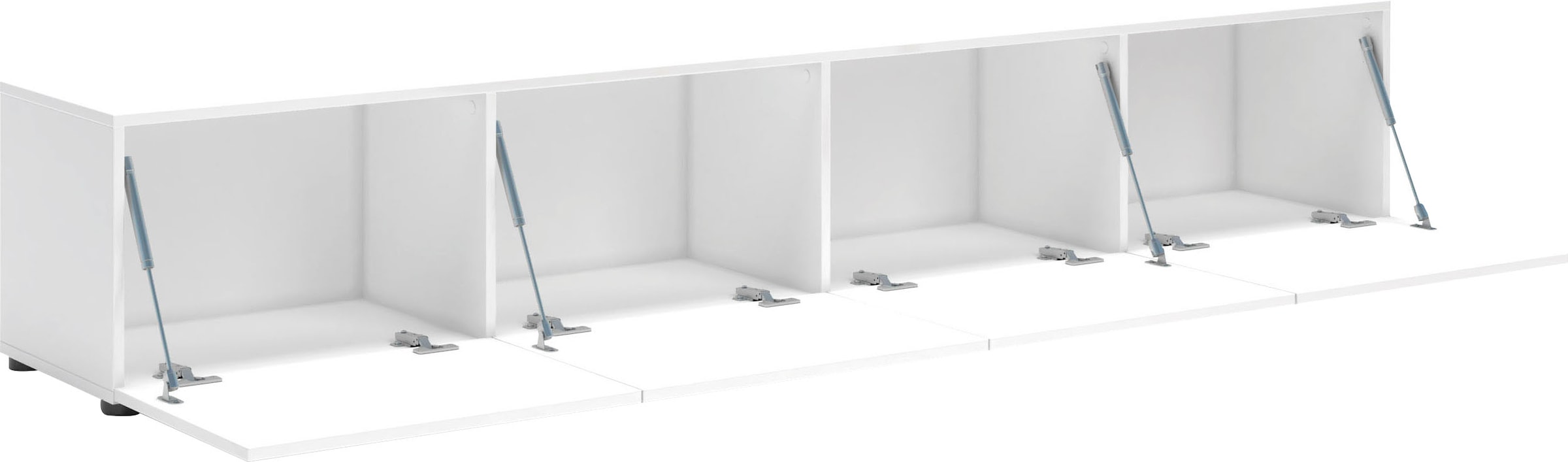 INOSIGN Lowboard »Mister, TV-Board, TV-Bank, TV-Kommode, TV-Möbel«, mit 4 Klappen, komplett Hochglanz Lackiert, Breite 225 cm