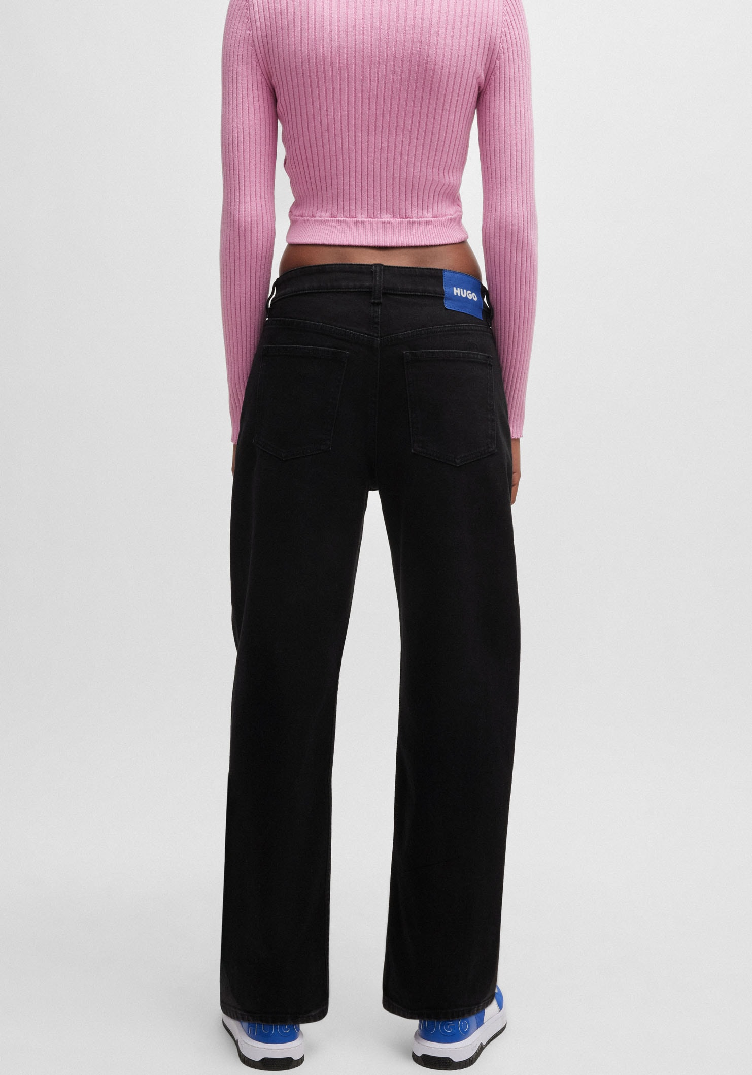 HUGO Blue Straight-Jeans »Elyah«, Straight Fit Jeans mit hoher Leibhöhe, Tall Länge 36