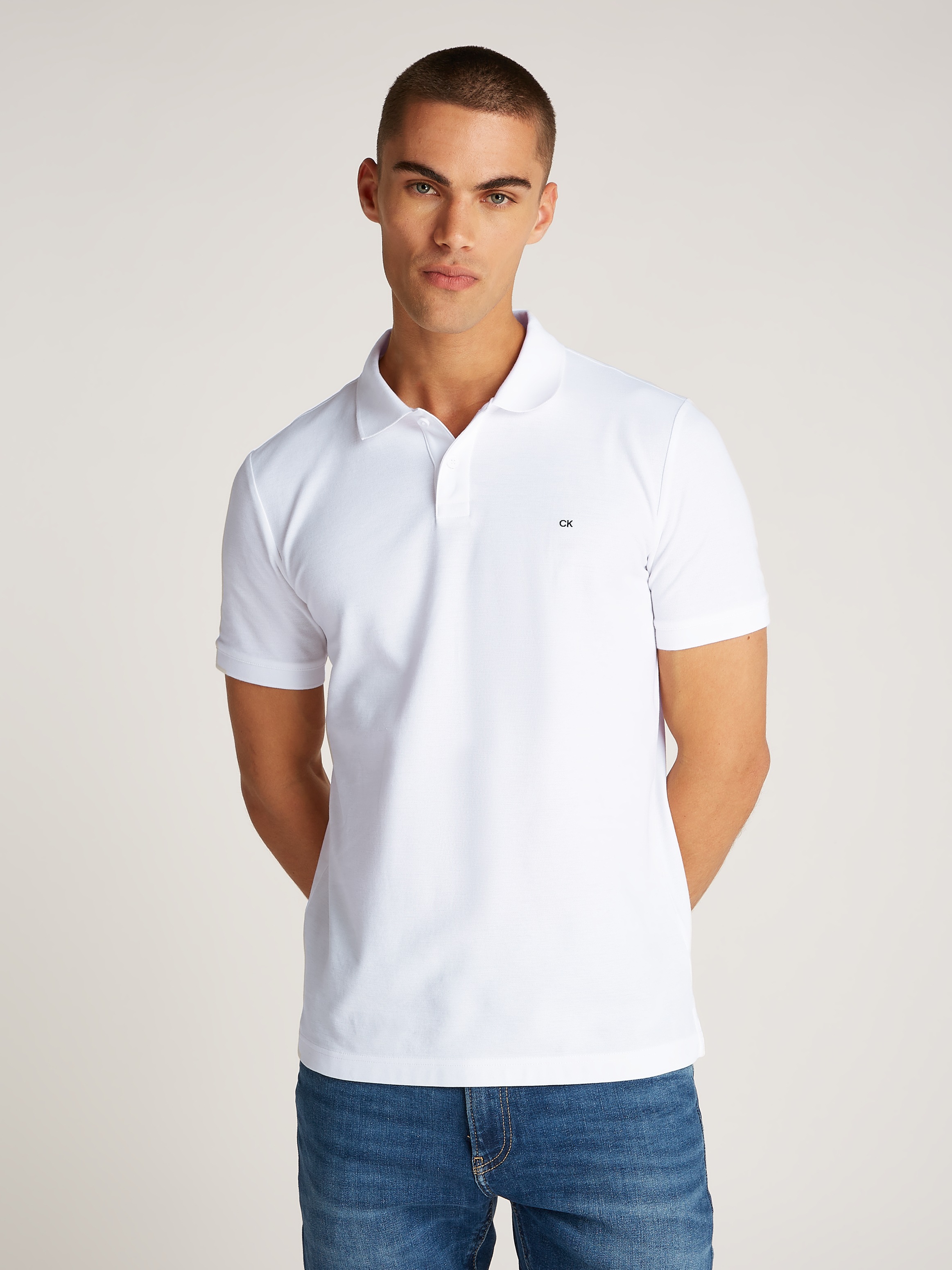 Calvin Klein Poloshirt »LOGO REFINED PIQUE SLIM«, mit Logoprägung