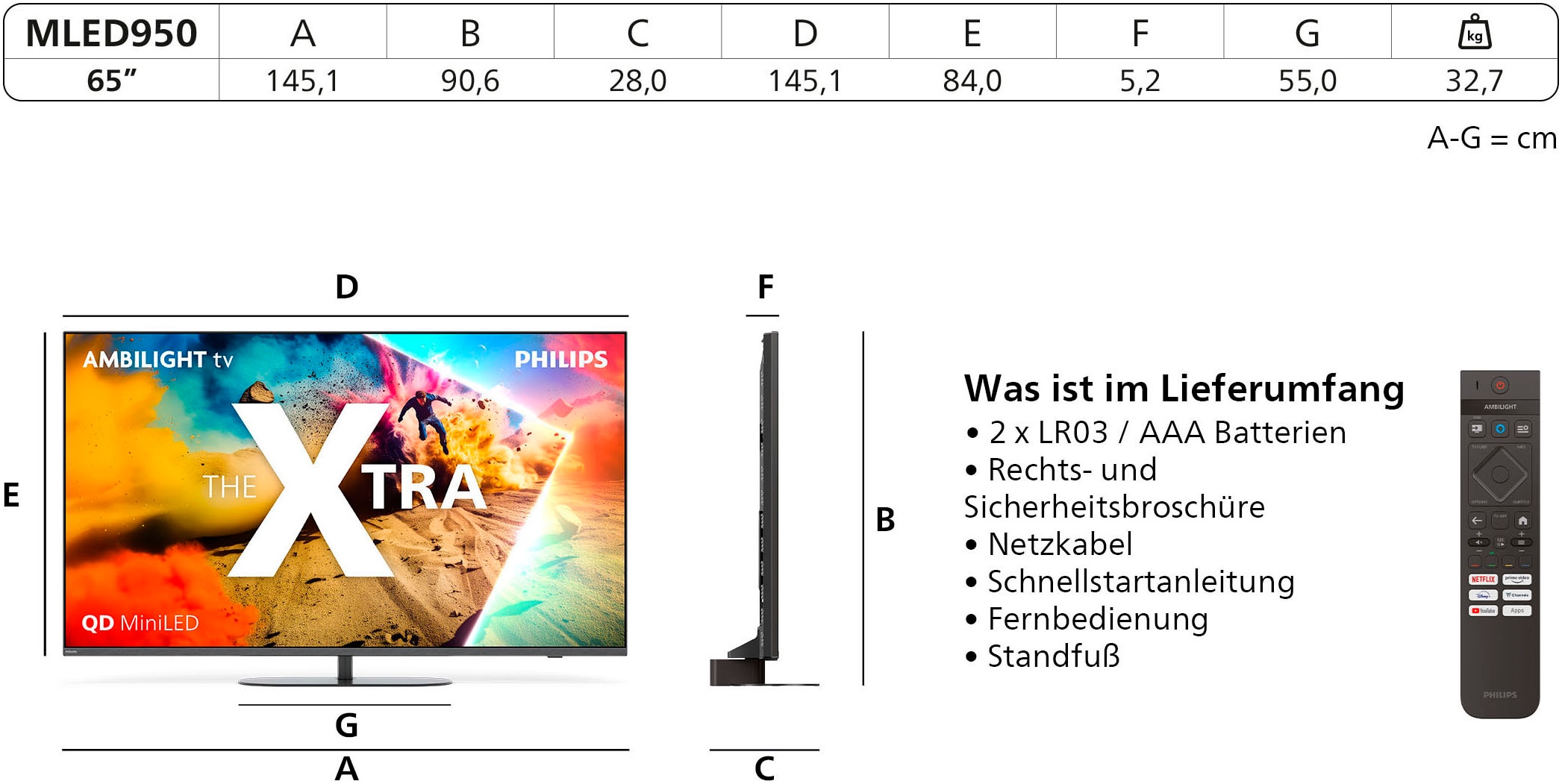 Philips LED-Fernseher »65MLED950/12«, 4K Ultra HD, Smart-TV