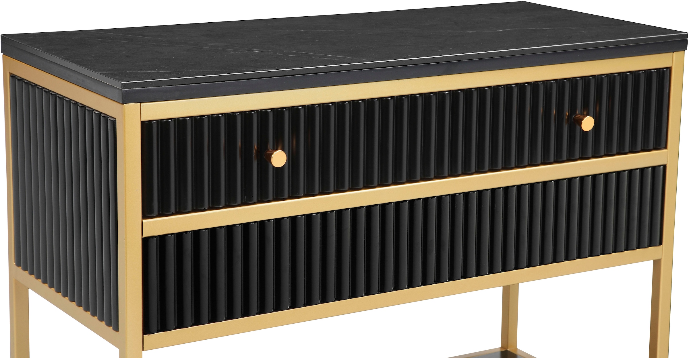 Leonique Sideboard »Fleuriss« Keramikplatte, goldenes Gestell, FSC-zertifiziertem Holz, Breite 80 cm