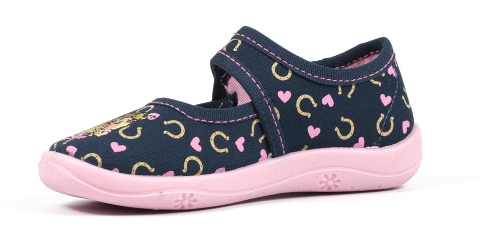 Richter Hausschuh, Klettschuh, Kindergarten Schuh mit süßem Print