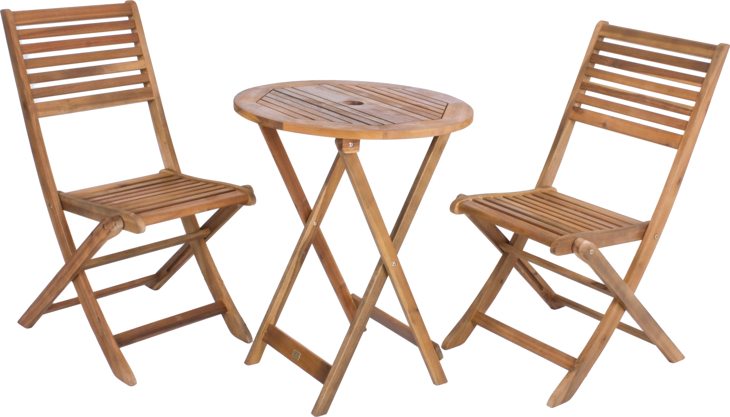 Garden Pleasure Balkonset »»IBARRA««, 2 Stühle (klappbar), Tisch Ø60 cm, klappbar