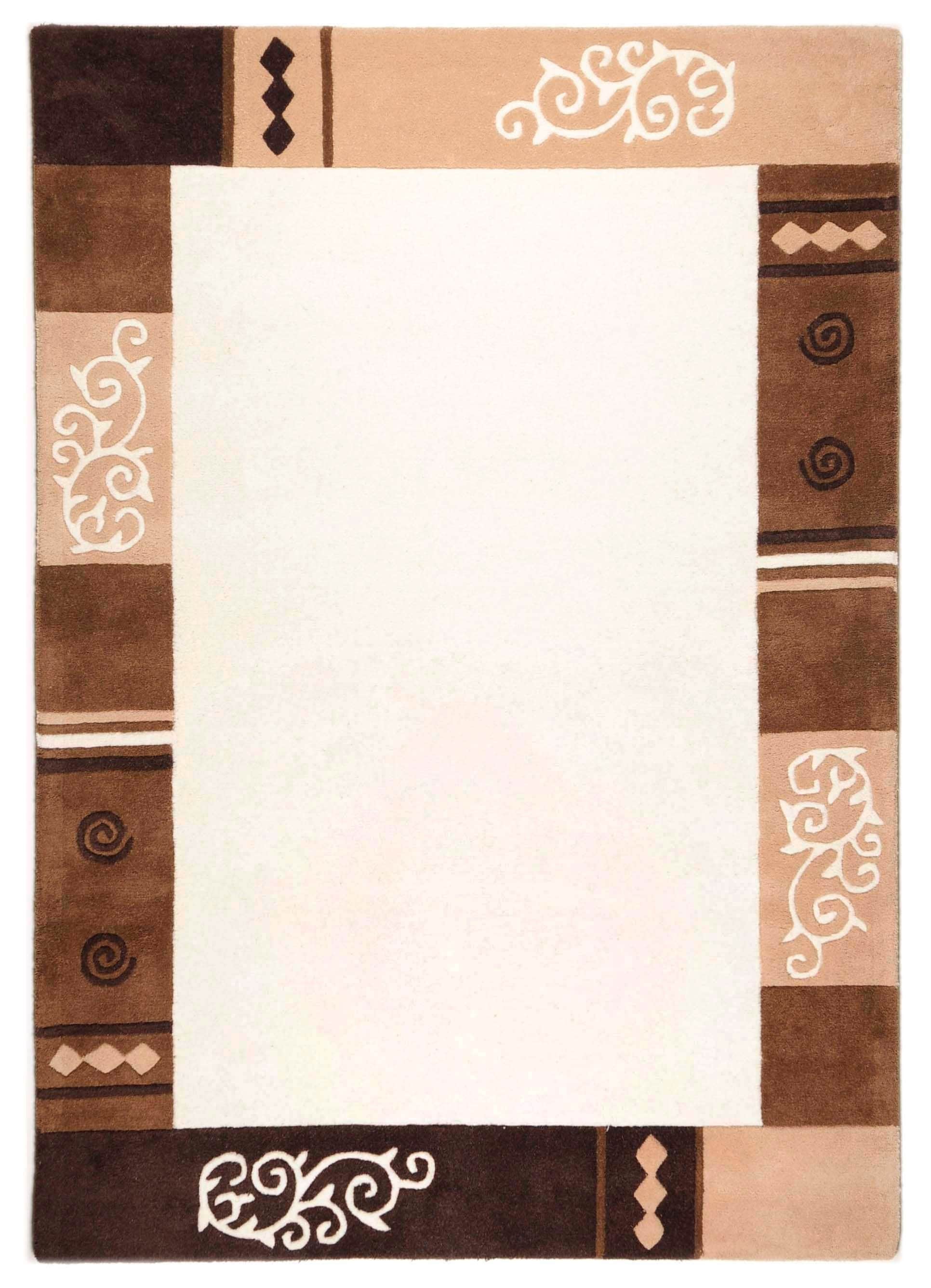 THEKO Wollteppich »Ambadi« achteckig 14 mm Höhe reine Schurwolle, handgetuftet, mit Bordüre, modern