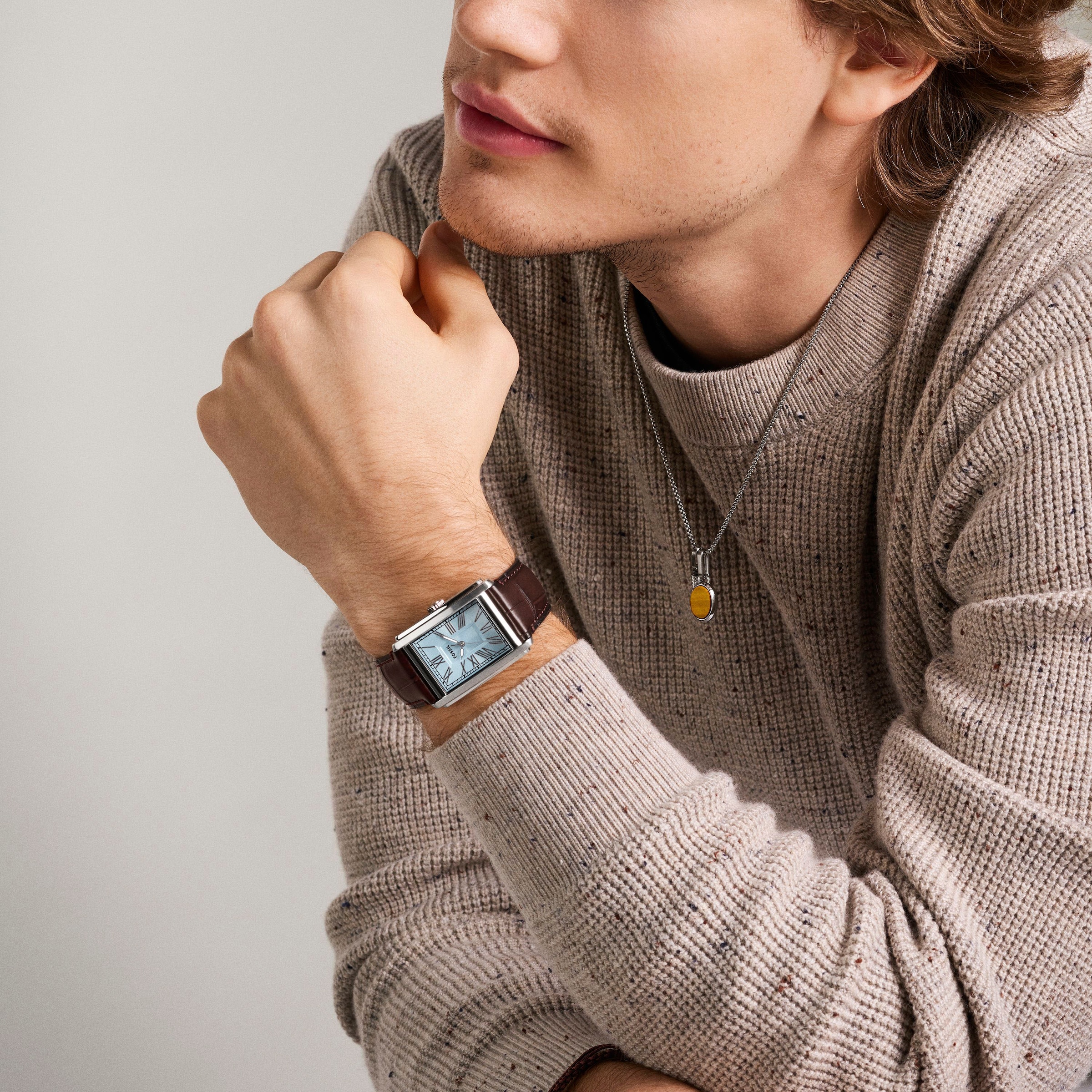 Fossil Quarzuhr »CARRAWAY«, Armbanduhr, Herrenuhr, Lederarmband, analog