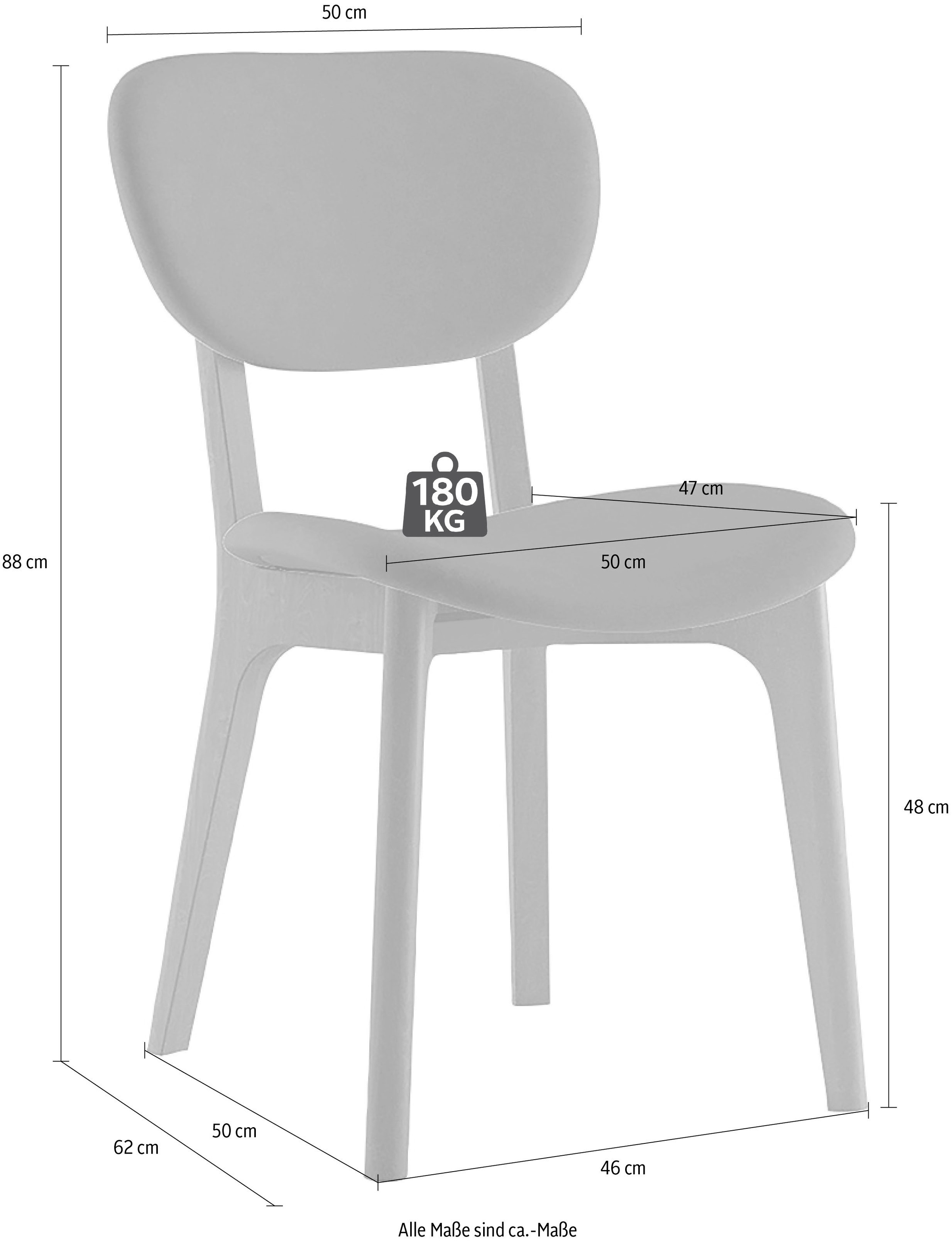 Home affaire Stuhl »COZY Made in Italy« (Set) 2 Stk.Gestell in Buche, Kirsch- oder Nussbaum, Massivholz, Design Stuhl