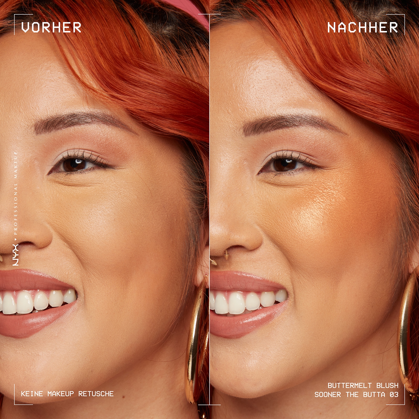 NYX Rouge »Makeup Buttermelt Blush«, Cremige, leichte Textur, variable Deckkraft, pflegende Formel.