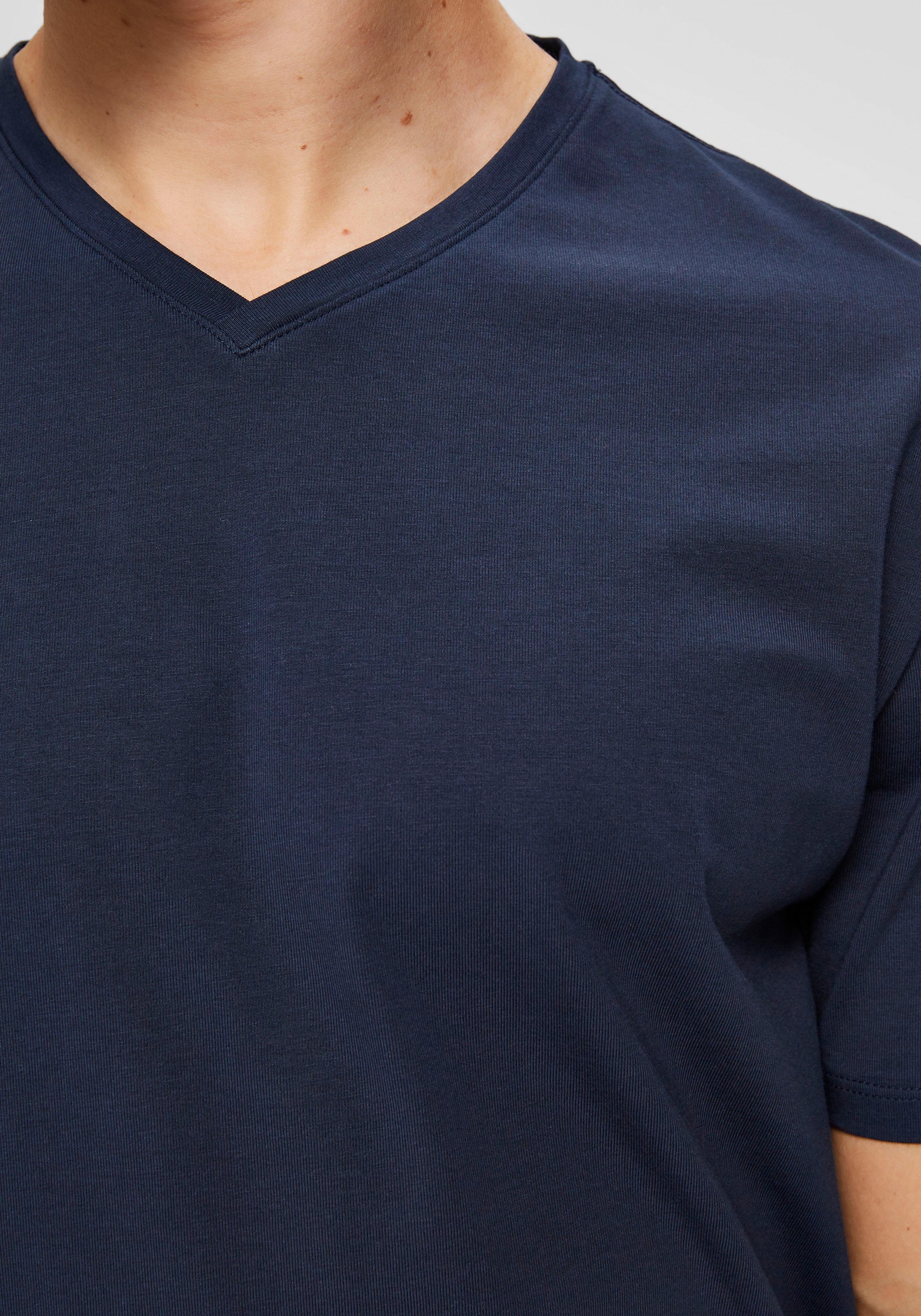 SELECTED HOMME V-Shirt »SLHNEWPIMA SS V-NECK TEE B NOOS«