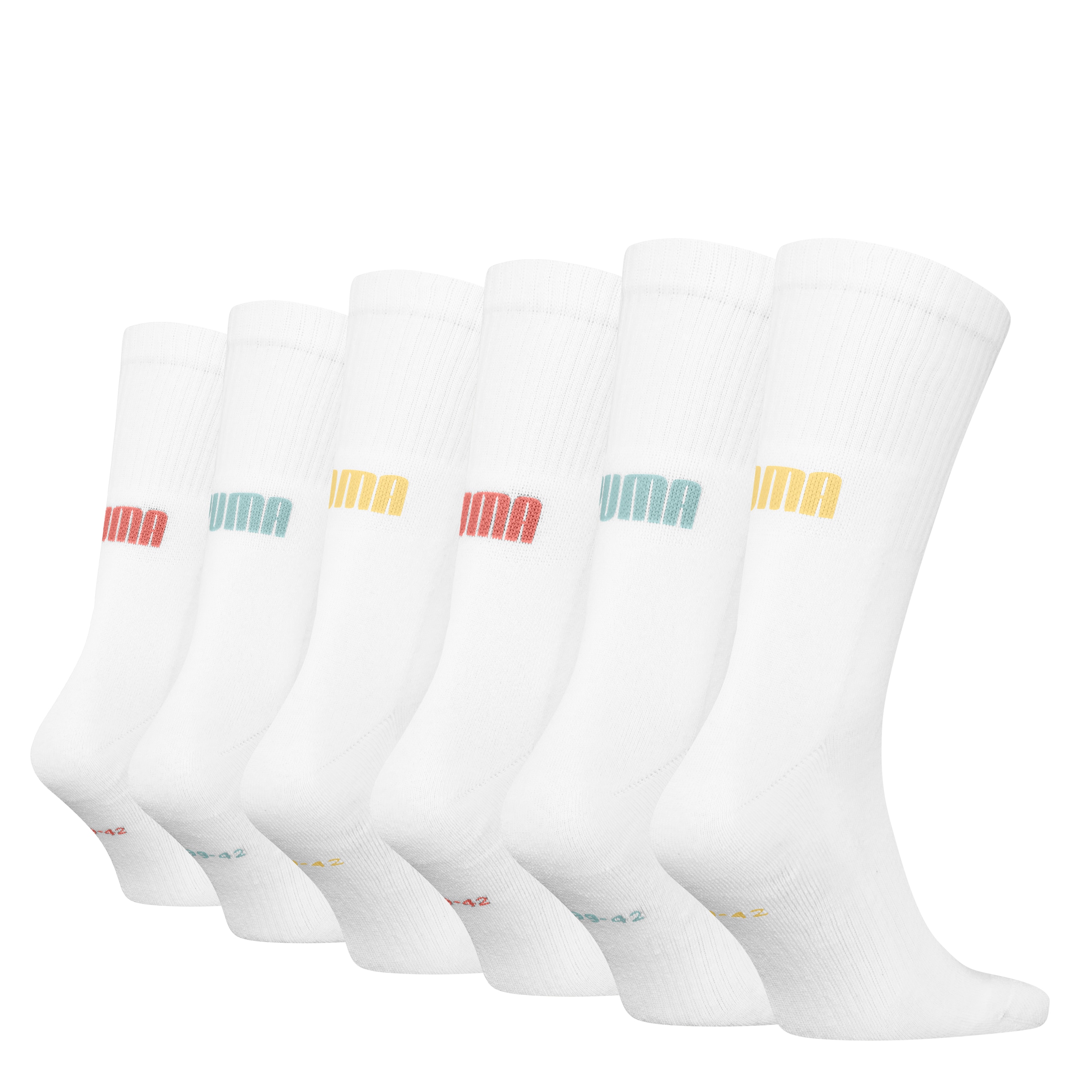 PUMA Socken »PUMA UNISEX CUSHIONED NEXT CREW 6P ECOM«, (6 Paar), mit Logoschriftzug an der Rückseite