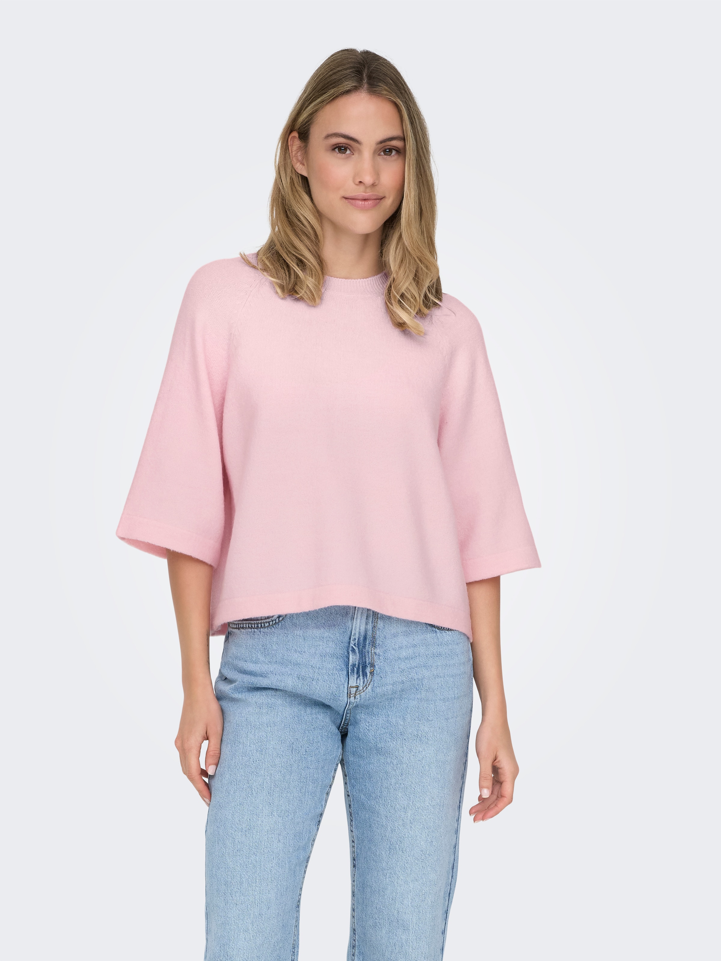 ONLY Strickpullover »ONLSIMONI 3/4 PULLOVER KNT NOOS« Materialmix, regular fit