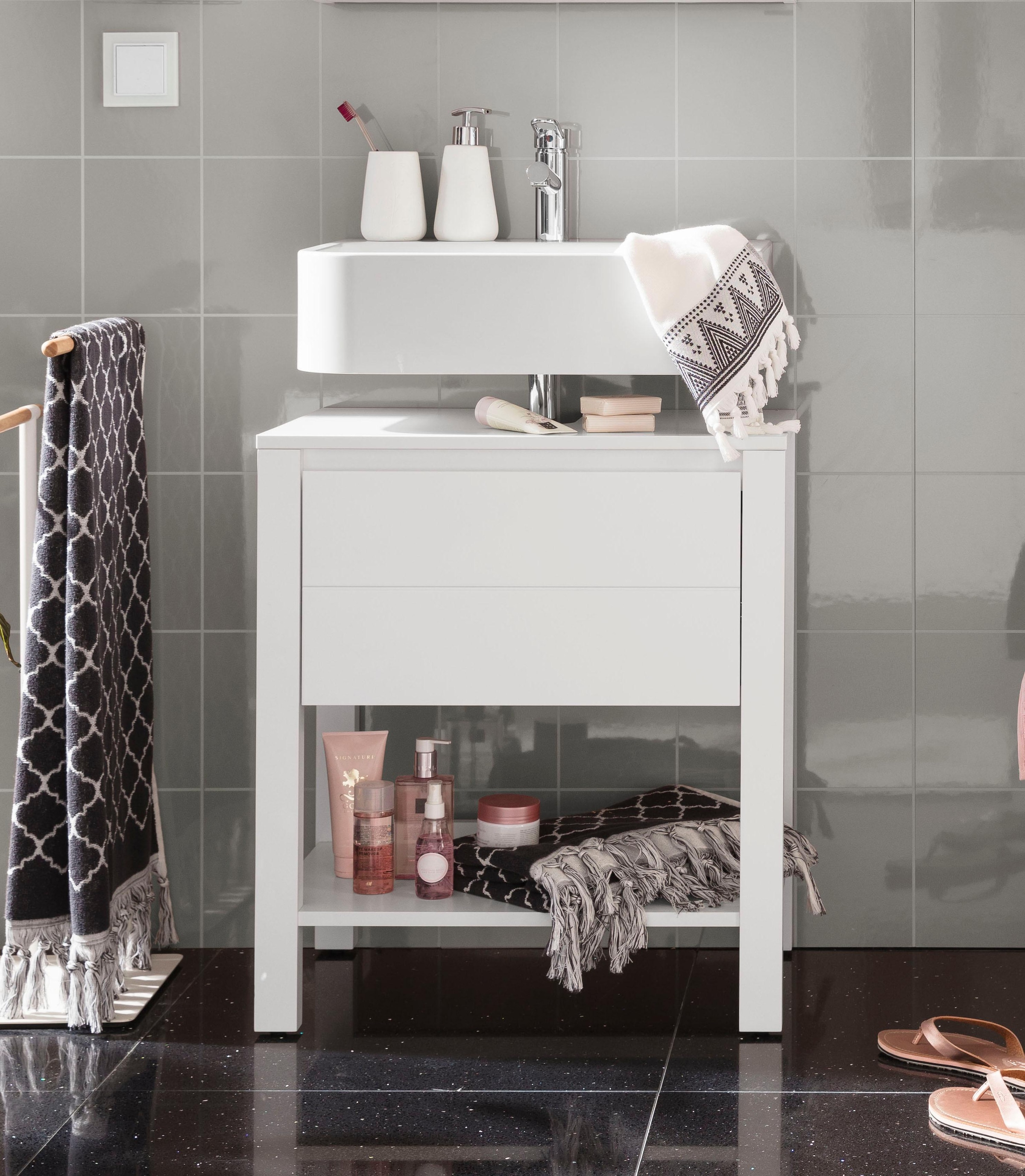 Home affaire Waschbeckenunterschrank »Kaika«, Breite 60 cm online kaufen |  mit 3 Jahren XXL Garantie | Waschbeckenunterschränke
